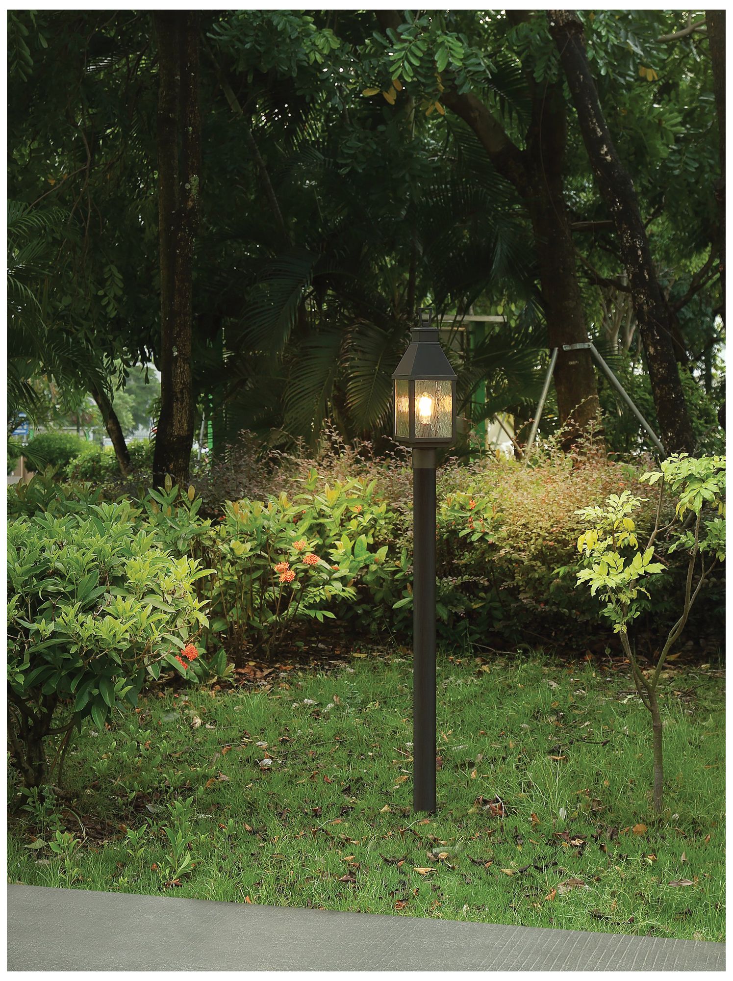 Image 5 Thesis Glencrest 20" Exterior Post Light with Clear Water Glass more views