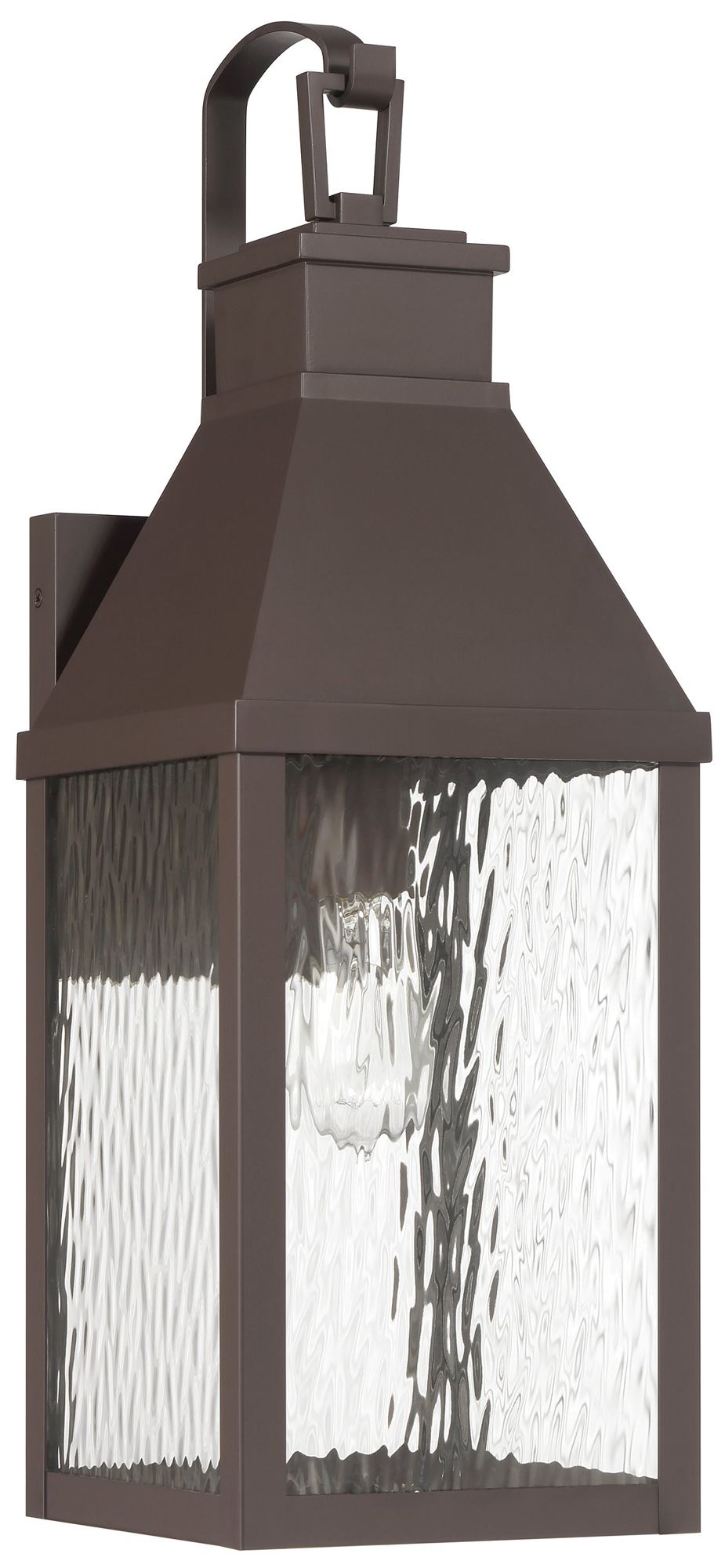 Thesis Glencrest 23"  Dark Bronze Exterior Wall Sconce w/ Clear Water Glass