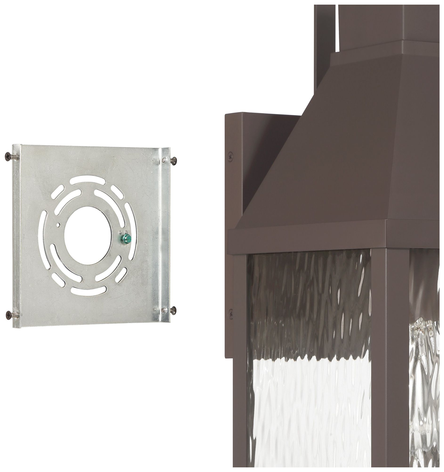Image 4 Thesis Glencrest 23"  Dark Bronze Exterior Wall Sconce w/ Clear Water Glass more views