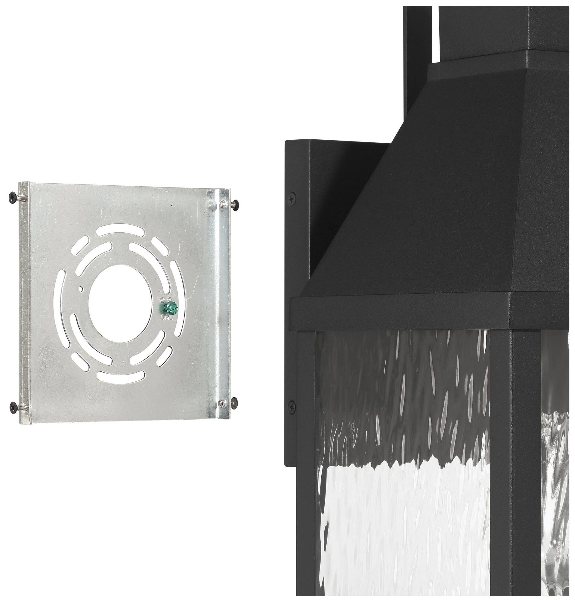 Image 4 Thesis Glencrest 23"  Textured Black Exterior Wall Sconce, Clear Glass more views