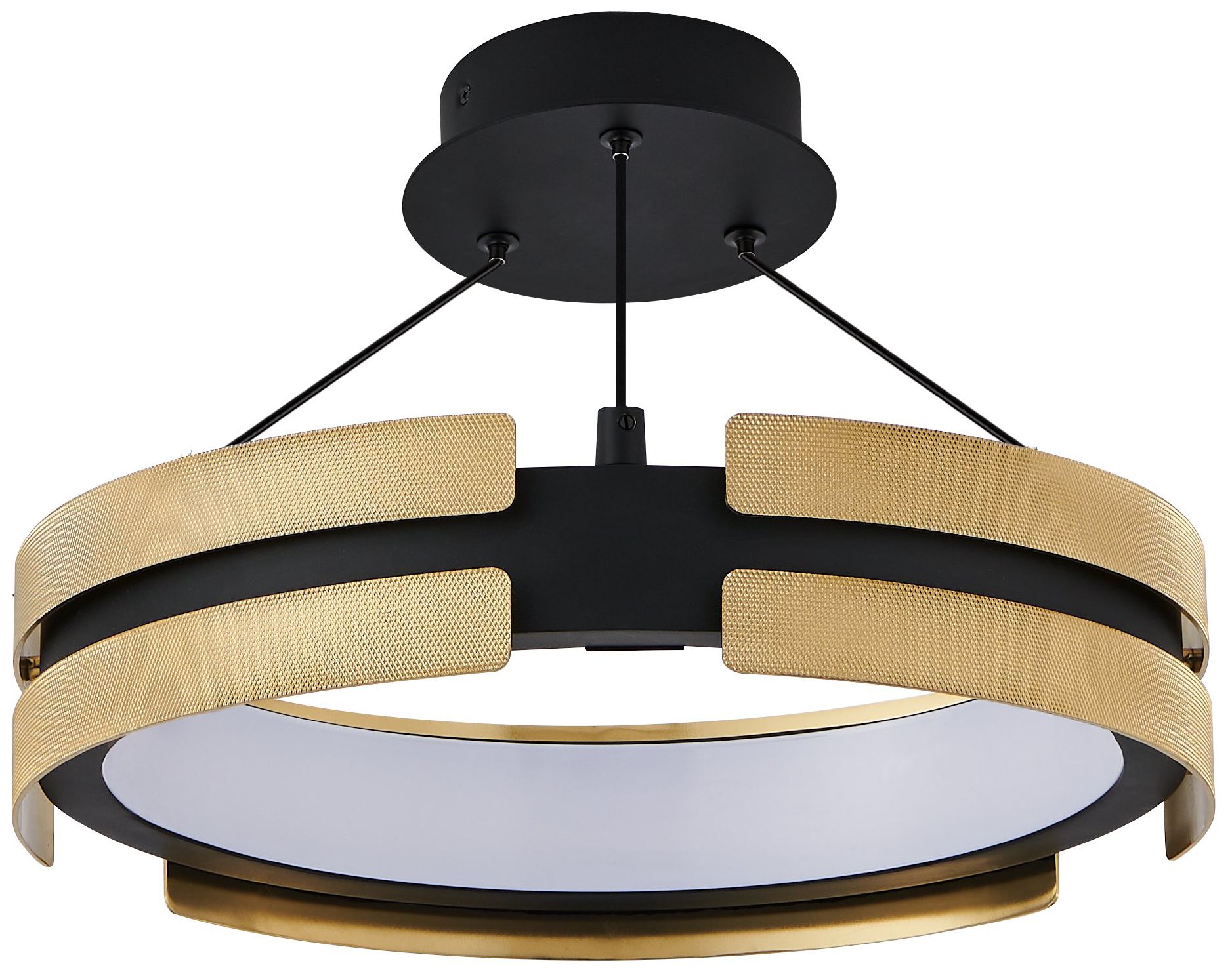 Image 3 Thesis Grazia 15" Matte Black and Brushed Gold LED Convertible Pendant more views