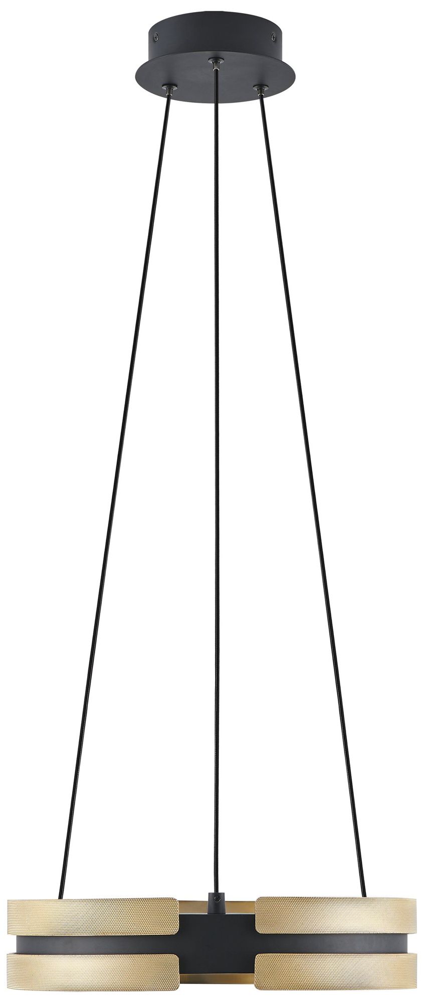 Image 4 Thesis Grazia 15" Matte Black and Brushed Gold LED Convertible Pendant more views