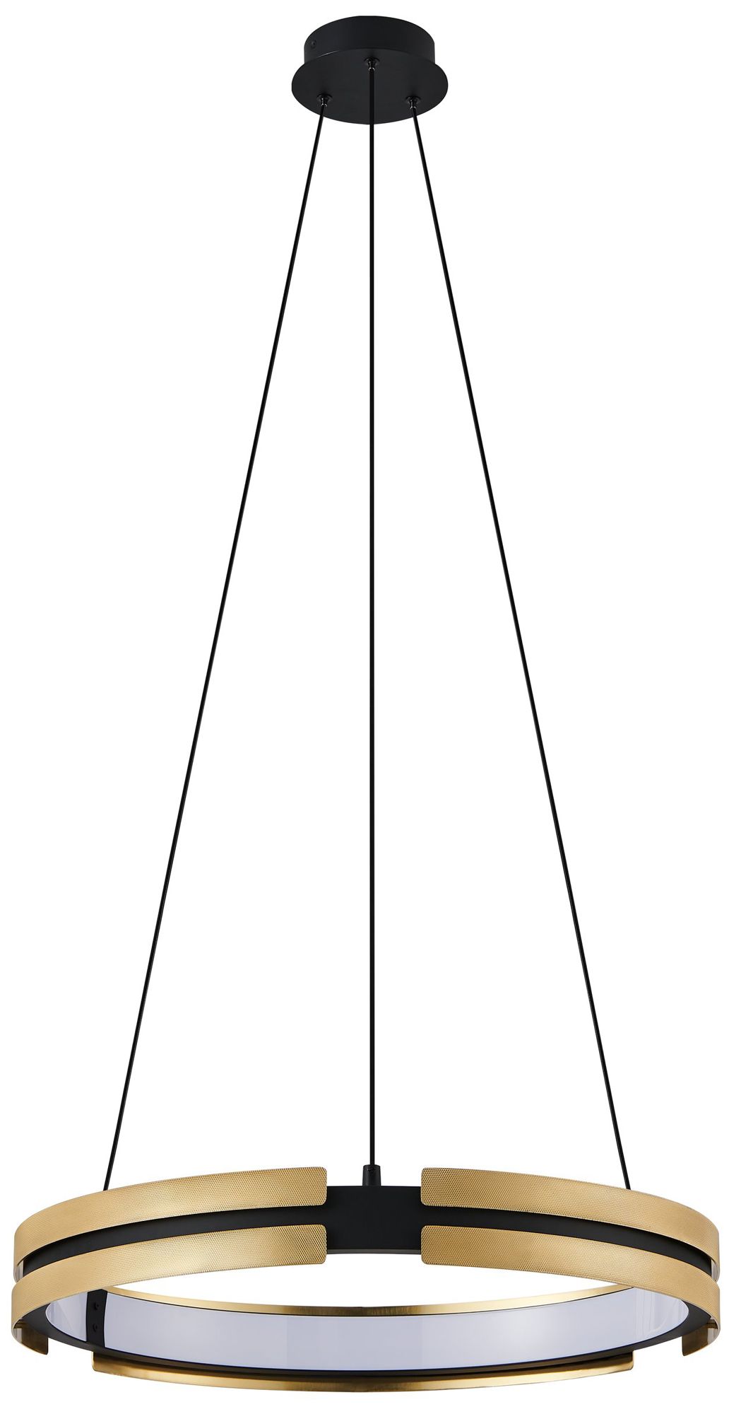 Thesis Grazia 24" Matte Black and Brushed Gold LED Chandelier