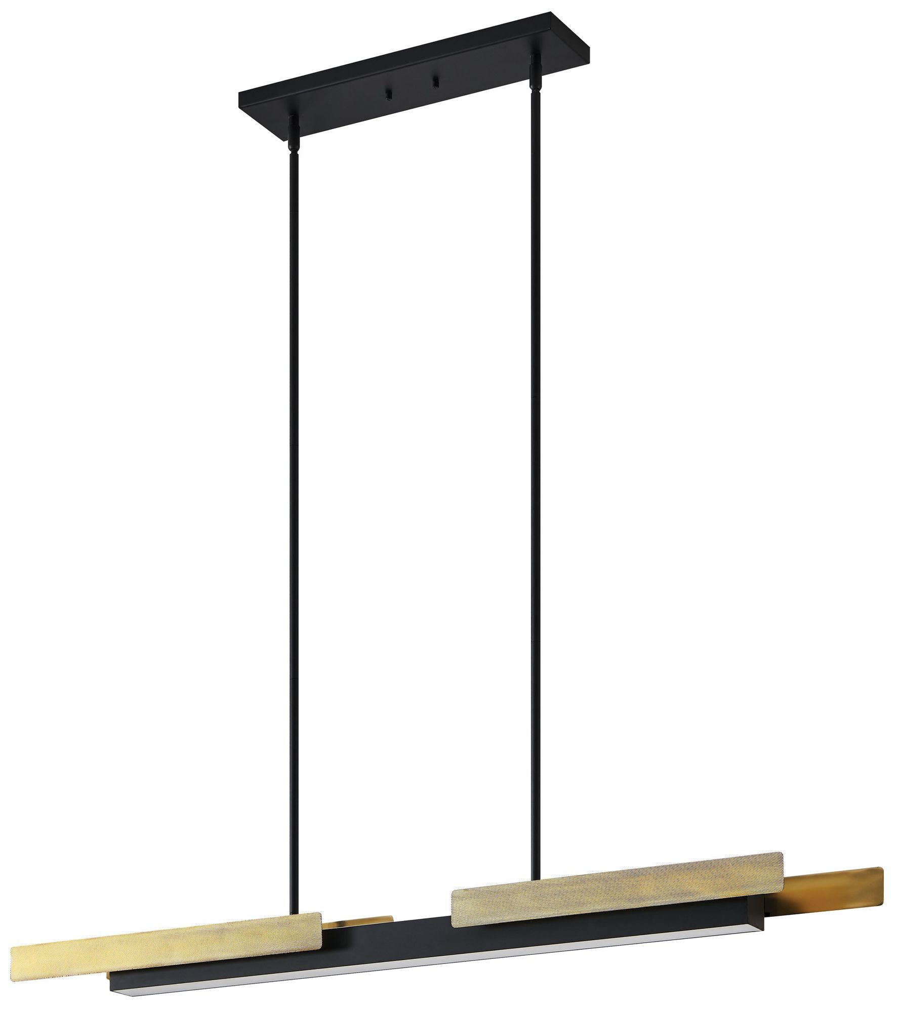 Thesis Grazia 48" 2 Light Matte Black / Brushed Gold LED Linear Chandelier
