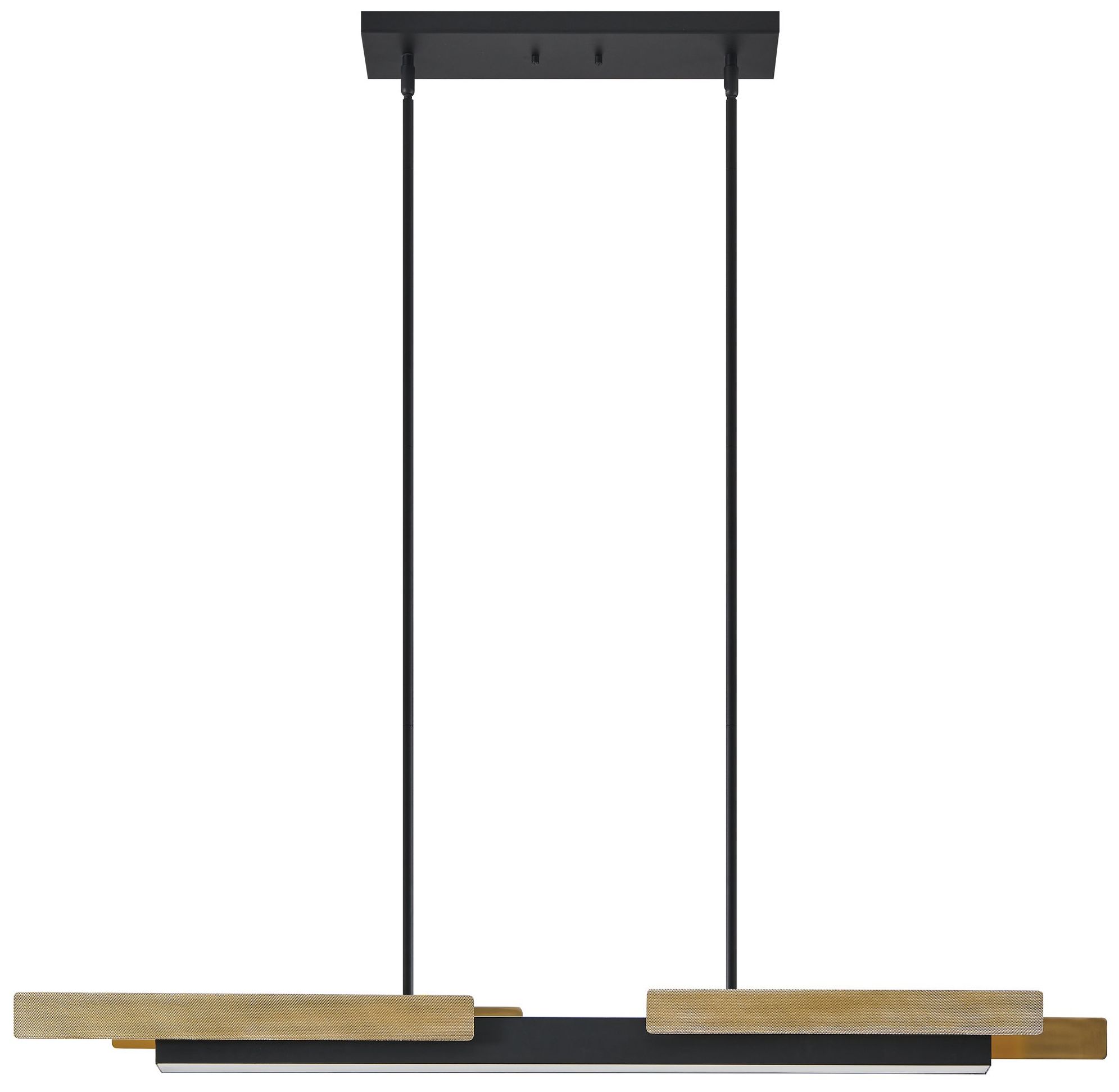 Image 3 Thesis Grazia 48" 2 Light Matte Black / Brushed Gold LED Linear Chandelier more views