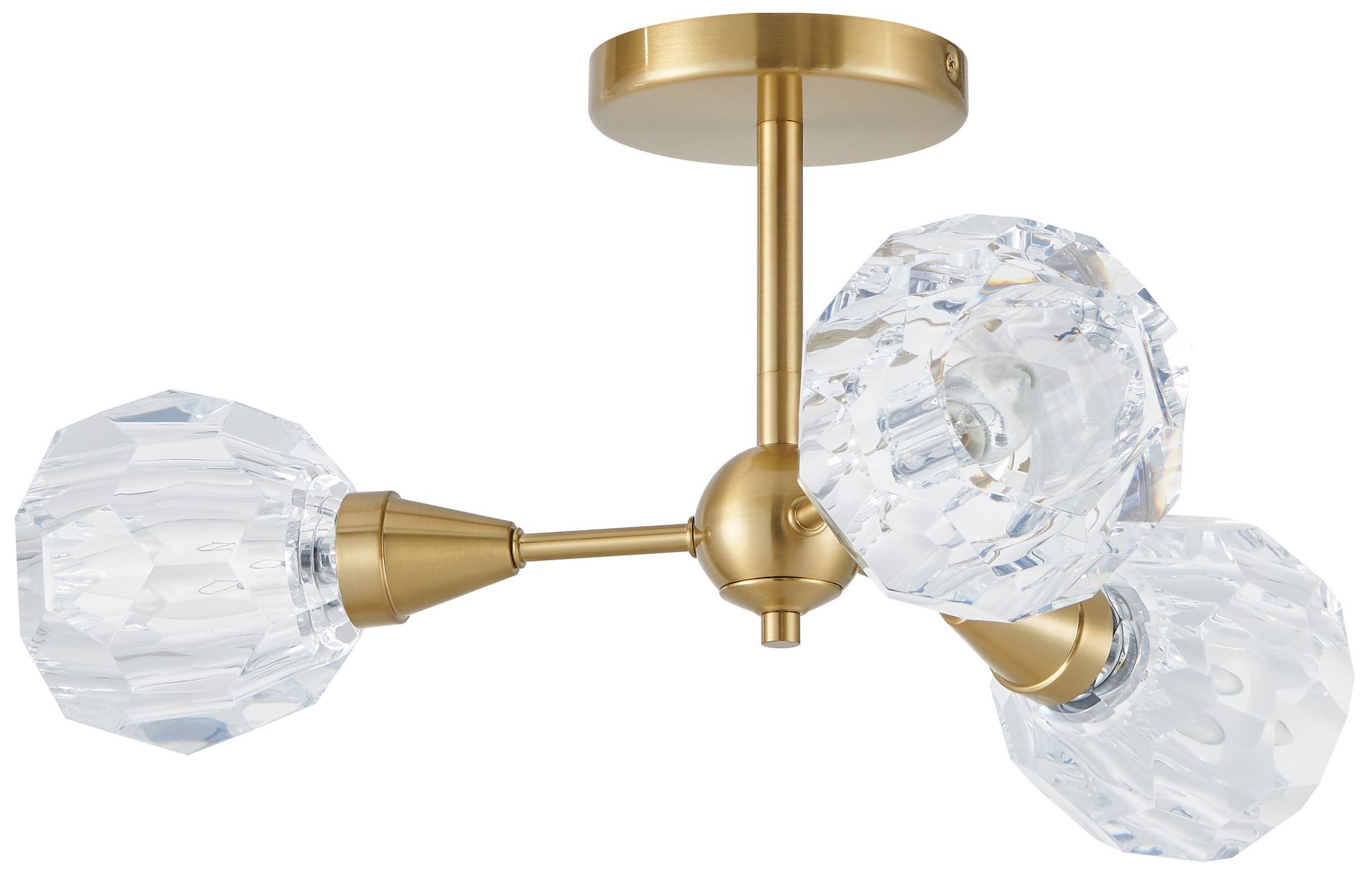 Image 2 Thesis Helena 20 in.Brushed Gold Semi-Flush Mount Ceiling Light