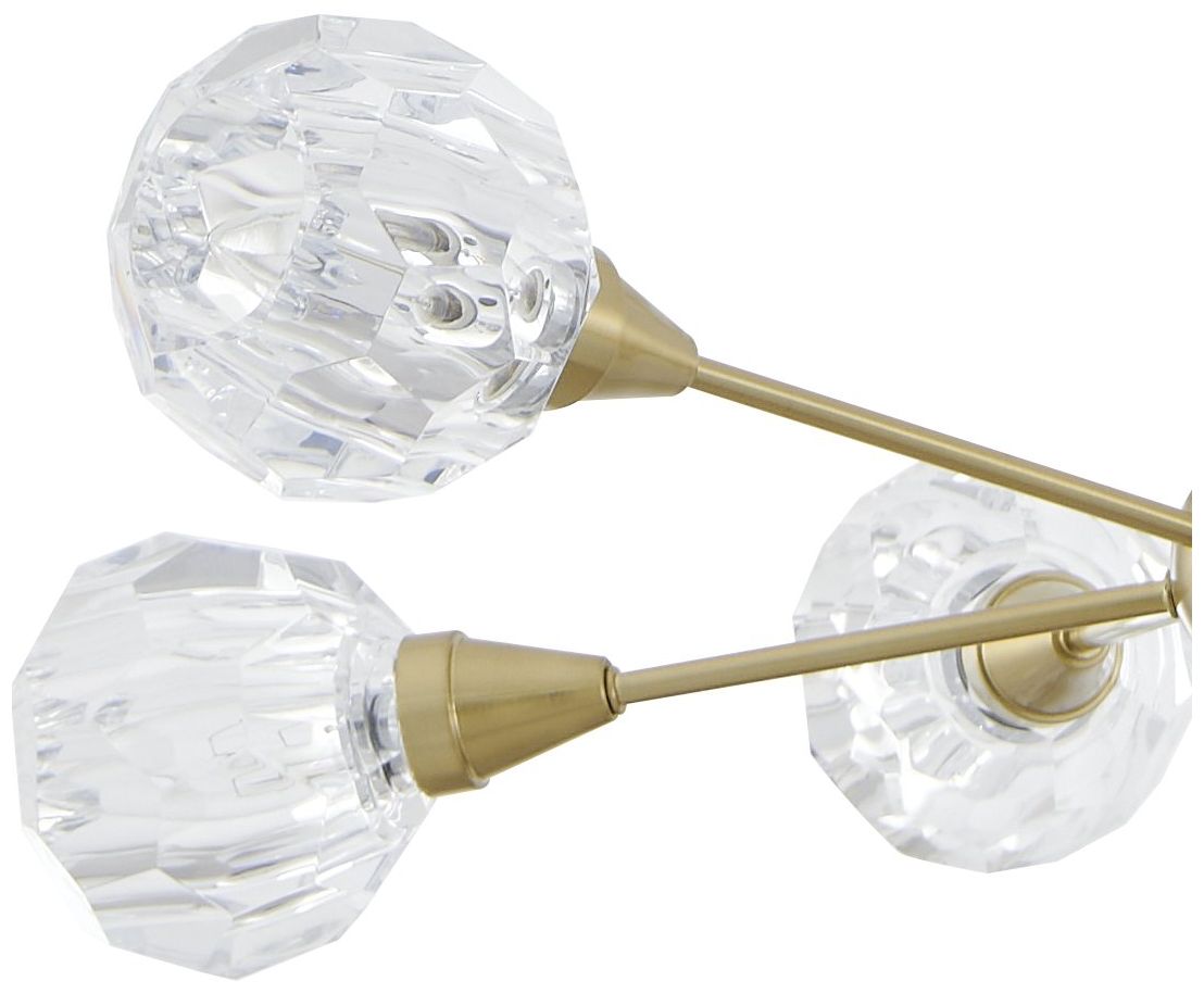 Image 3 Thesis Helena 32" 6 Light Brushed Gold Chandelier with Clear Acrylic Shades more views