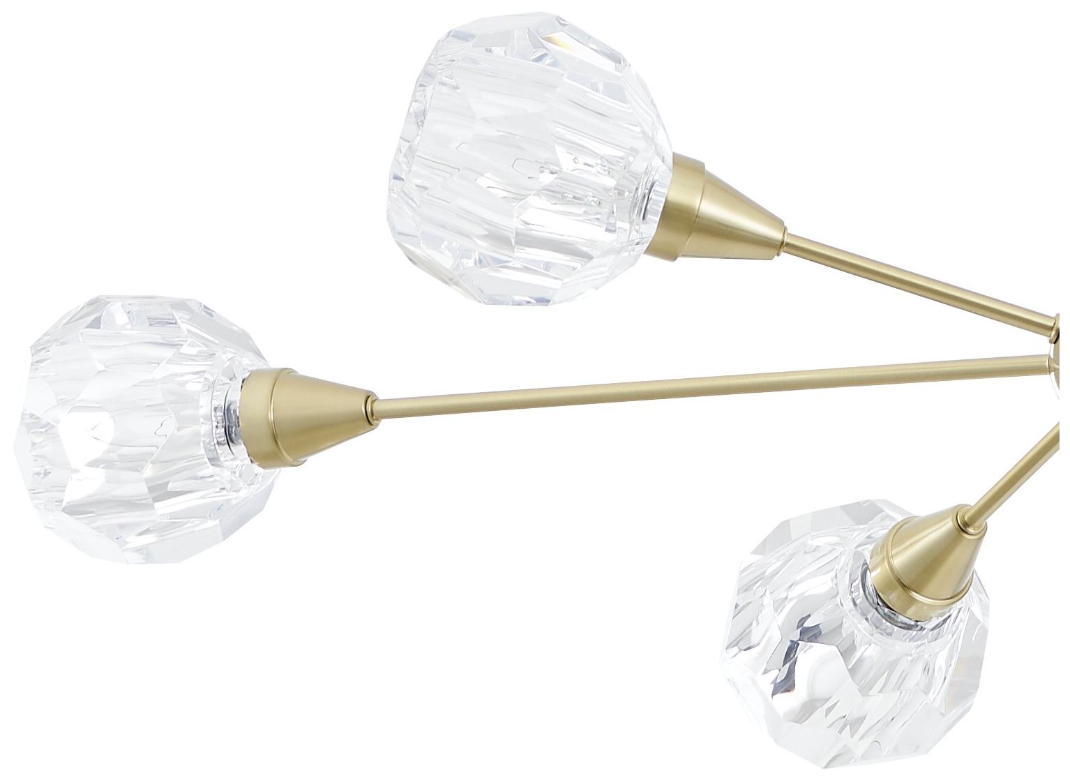 Image 3 Thesis Helena 42" 6 Light Brushed Gold Chandelier with Clear Acrylic Shades more views