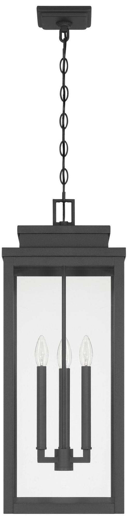 Image 3 Thesis Hillside 11" 3 Light Black Exterior Pendant Light with Clear Glass more views