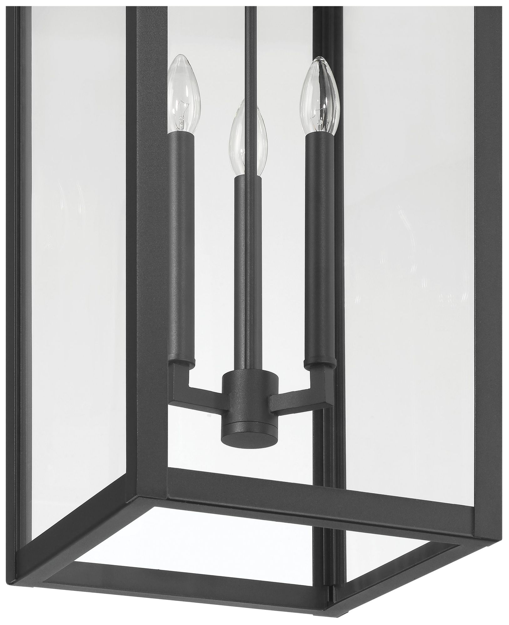 Image 4 Thesis Hillside 11" 3 Light Black Exterior Pendant Light with Clear Glass more views