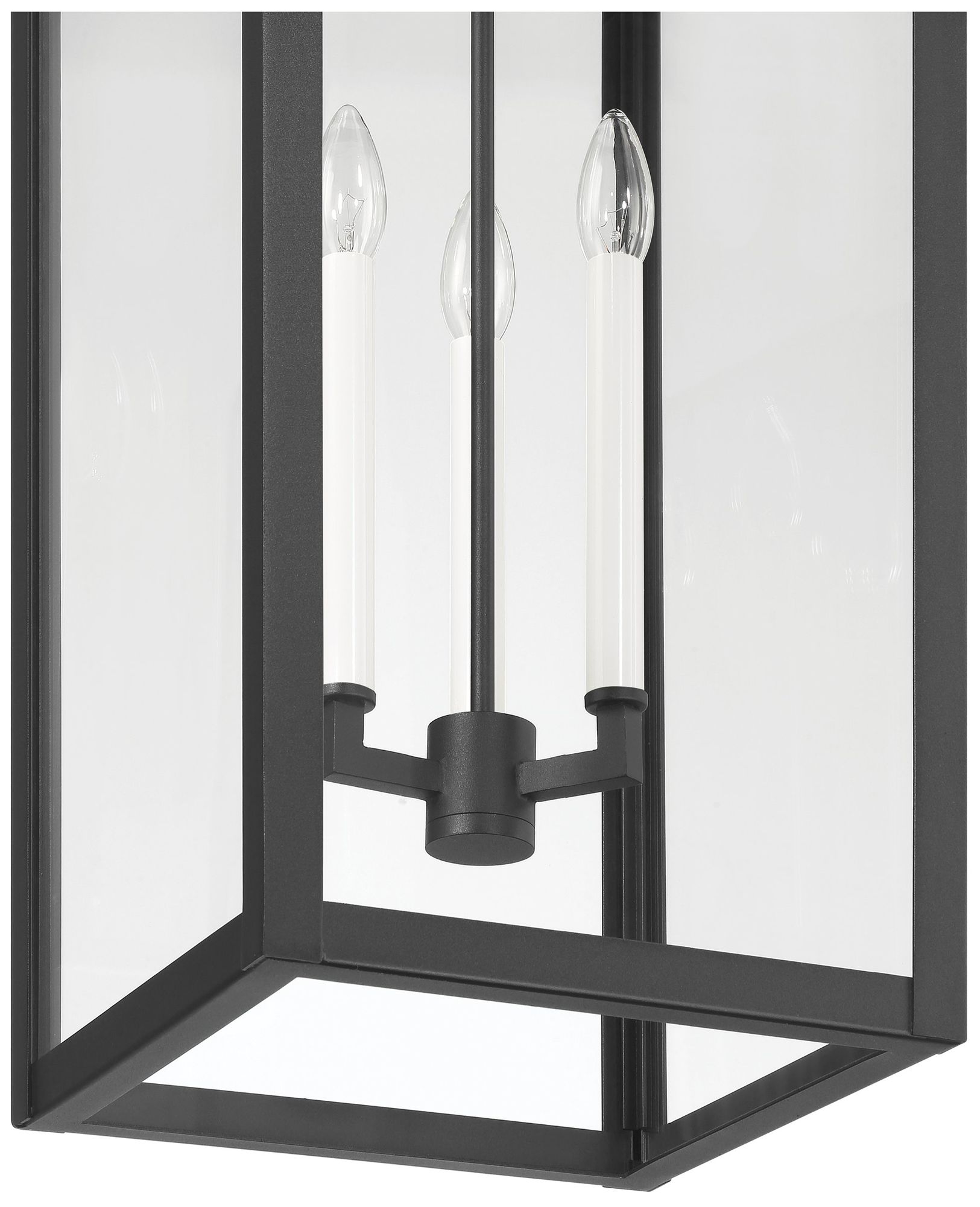 Image 6 Thesis Hillside 11" 3 Light Black Exterior Pendant Light with Clear Glass more views