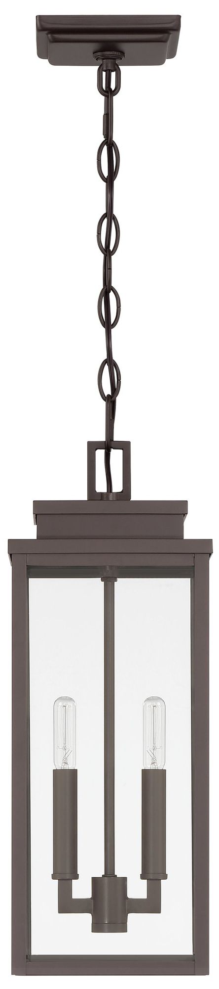Image 3 Thesis Hillside 2 Light Dark Bronze Exterior Pendant Light - Clear Glass more views