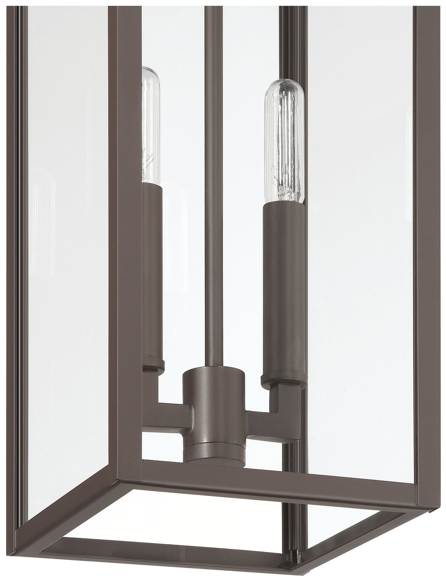 Image 4 Thesis Hillside 2 Light Dark Bronze Exterior Pendant Light - Clear Glass more views