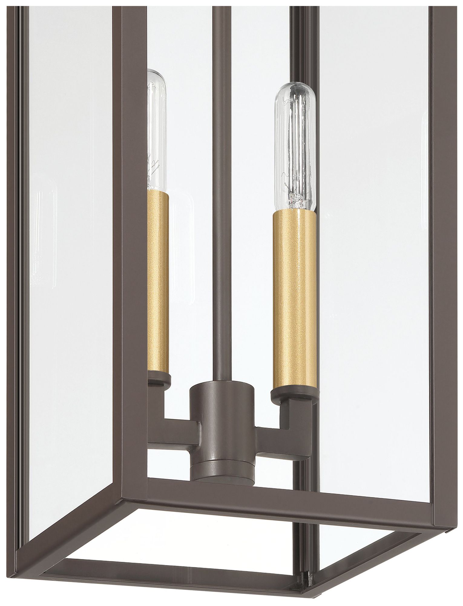 Image 5 Thesis Hillside 2 Light Dark Bronze Exterior Pendant Light - Clear Glass more views