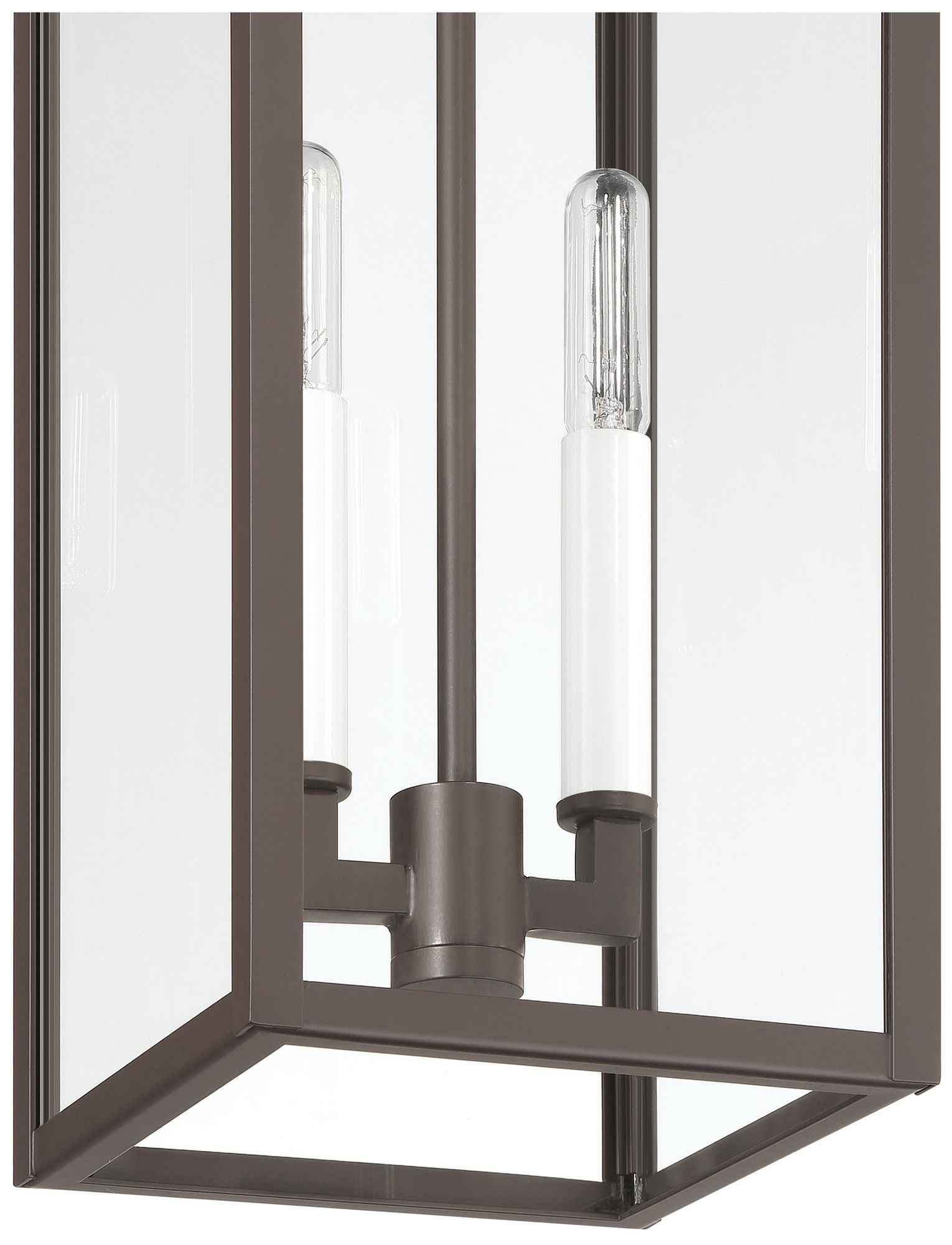 Image 6 Thesis Hillside 2 Light Dark Bronze Exterior Pendant Light - Clear Glass more views