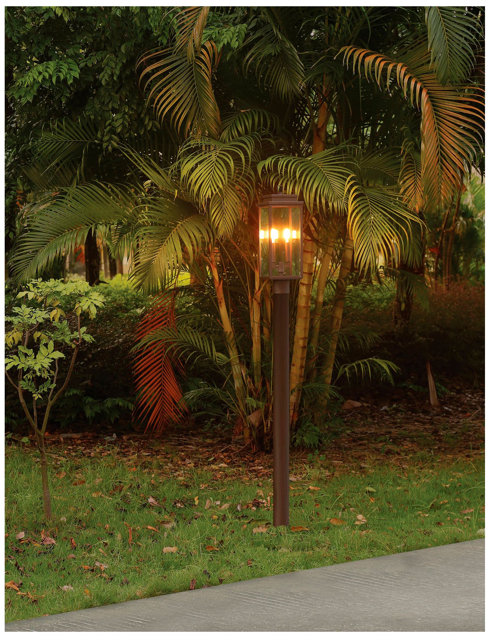 Image 7 Thesis Hillside 20 in. Dark Bronze Exterior Post Light more views