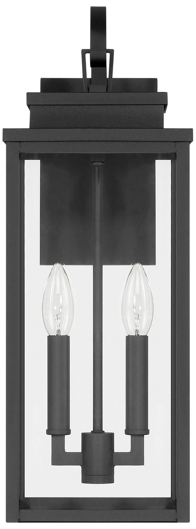 Image 2 Thesis Hillside 20" Textured Black Exterior Wall Sconce with Clear Glass more views