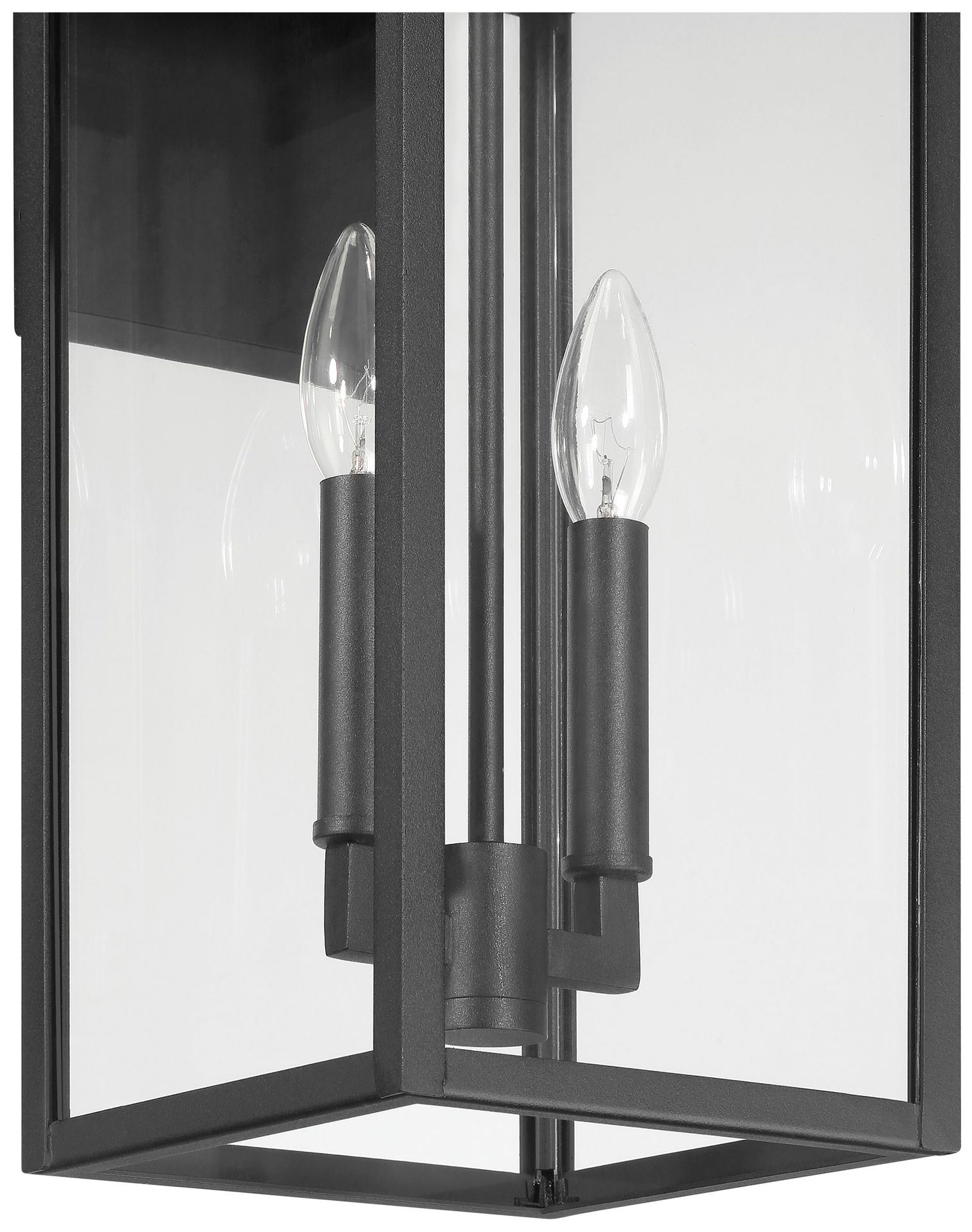 Image 3 Thesis Hillside 20" Textured Black Exterior Wall Sconce with Clear Glass more views