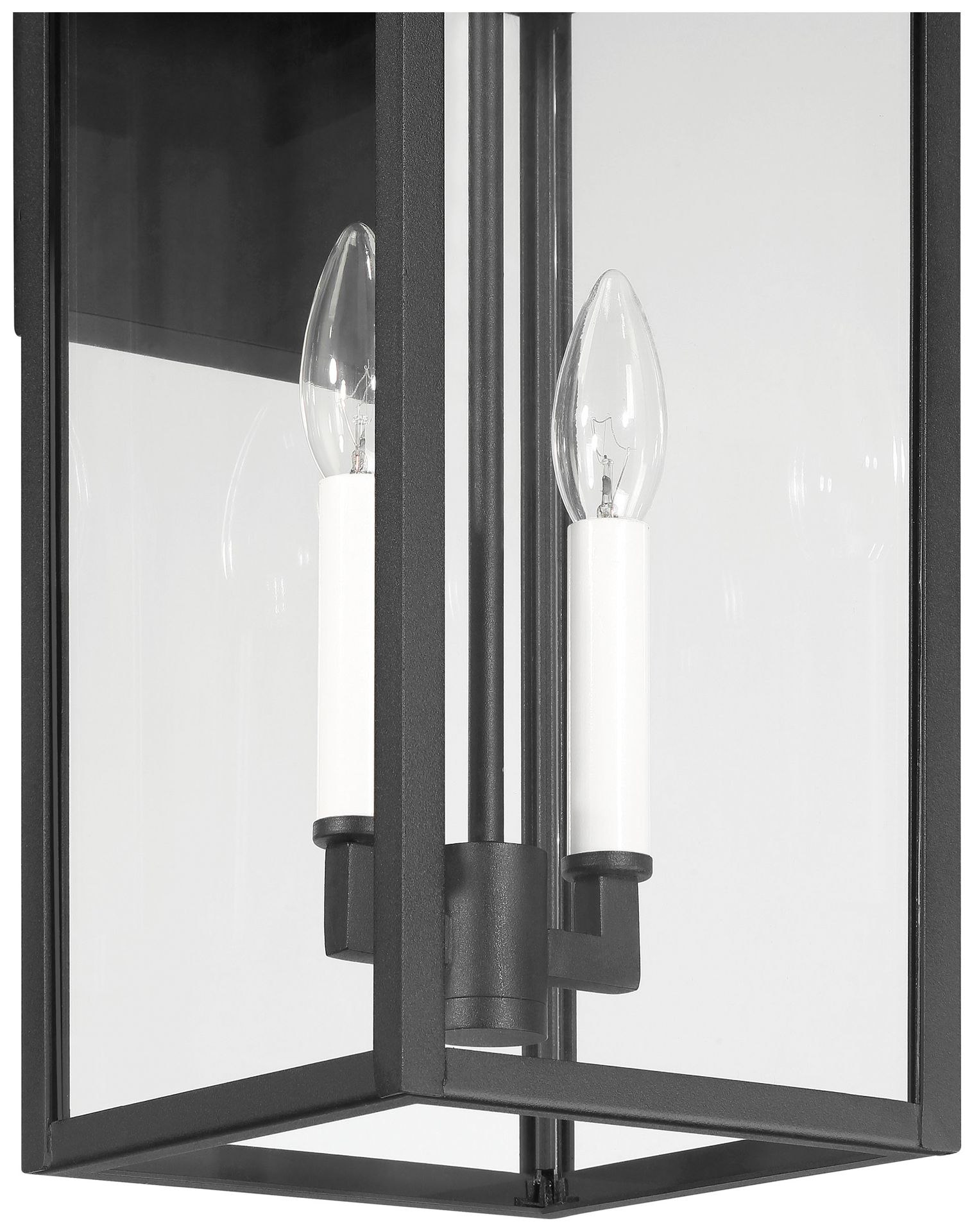 Image 5 Thesis Hillside 20" Textured Black Exterior Wall Sconce with Clear Glass more views