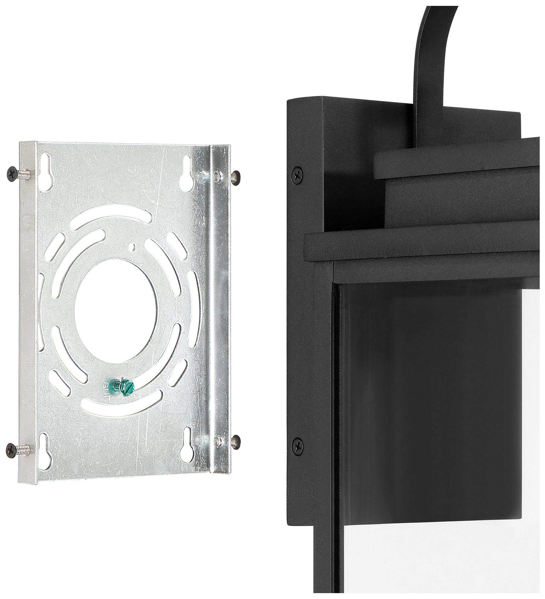 Image 6 Thesis Hillside 20" Textured Black Exterior Wall Sconce with Clear Glass more views