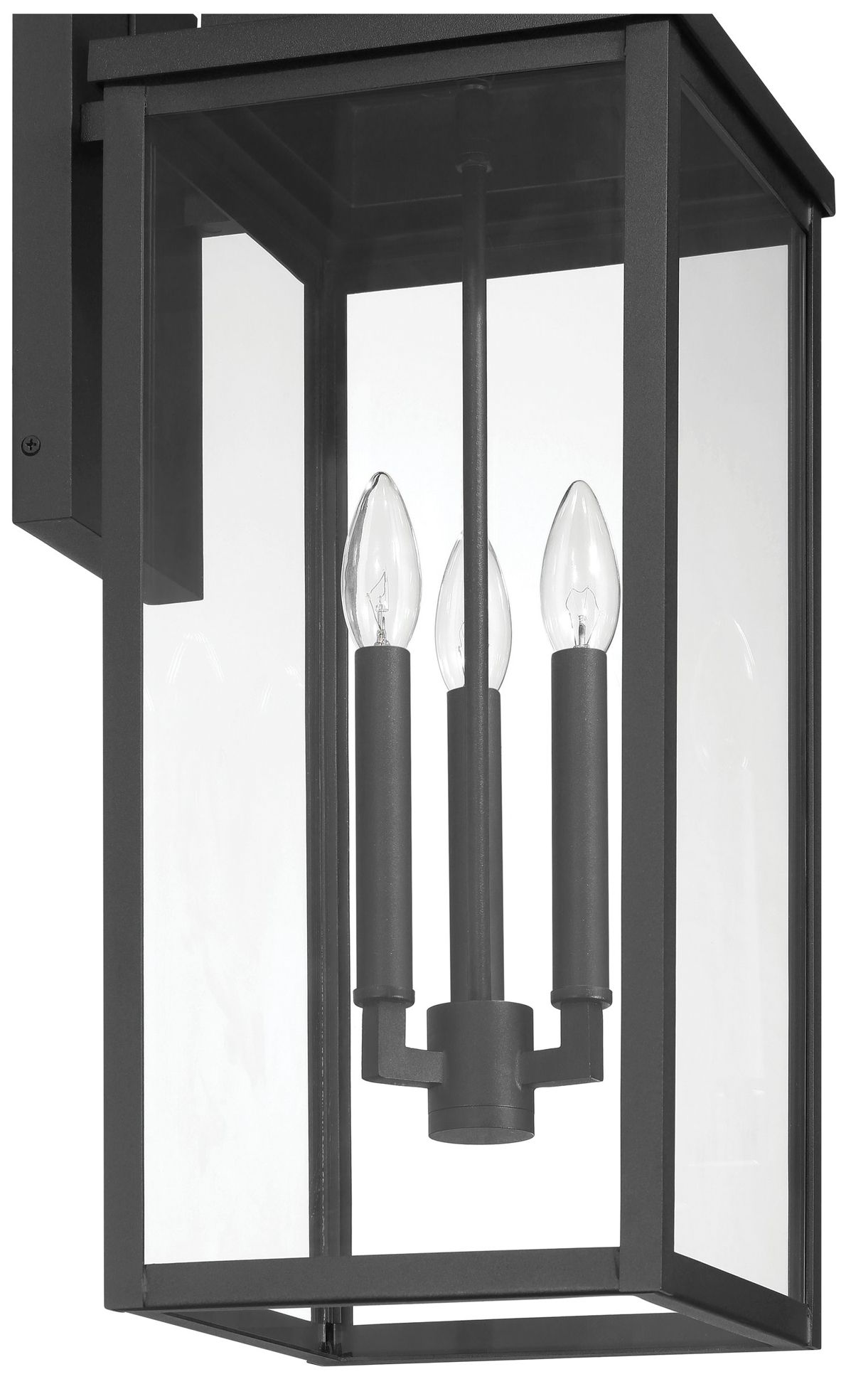 Image 3 Thesis Hillside 25" 3 Black Exterior Wall Sconce with Clear Glass more views