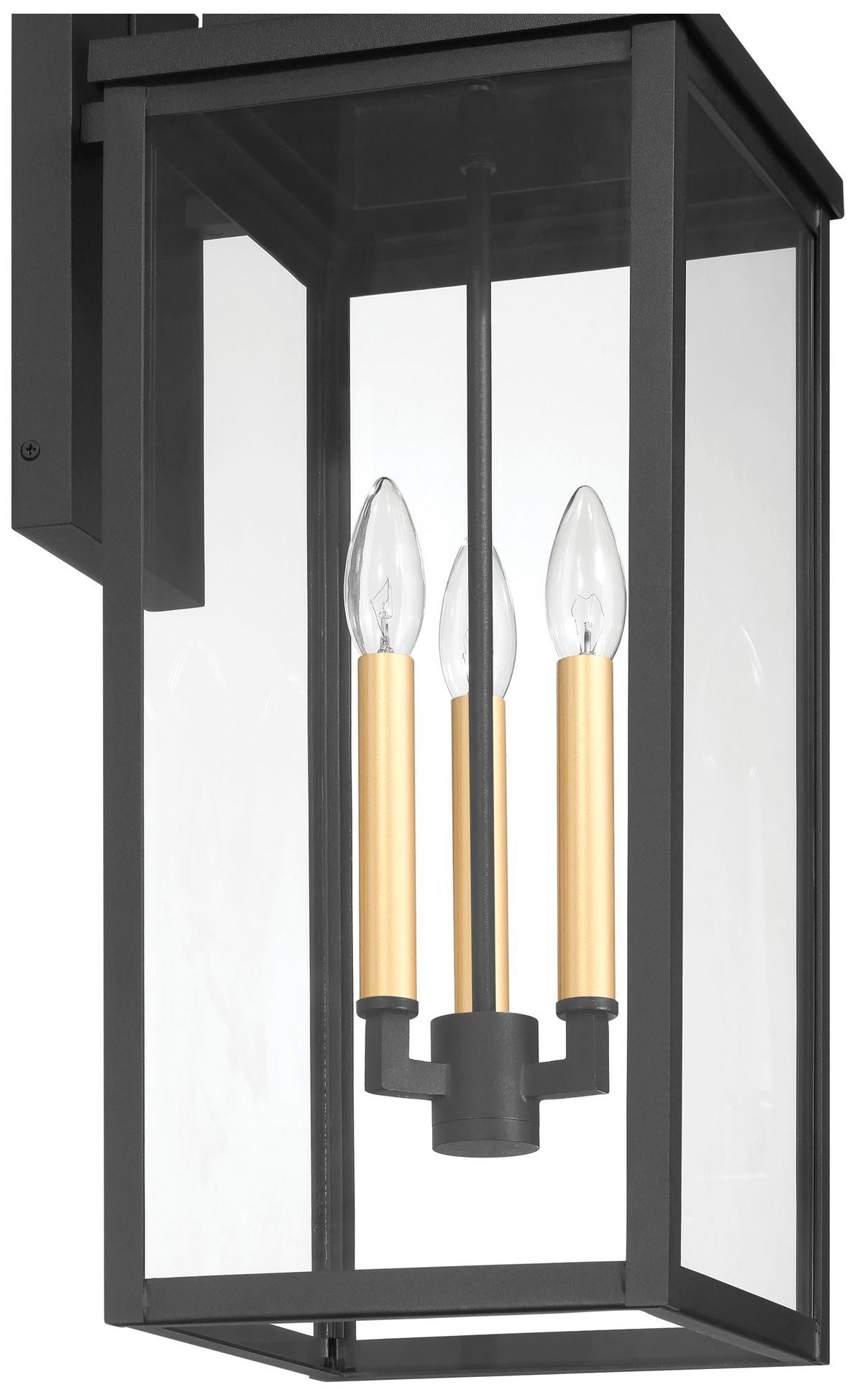 Image 4 Thesis Hillside 25" 3 Black Exterior Wall Sconce with Clear Glass more views