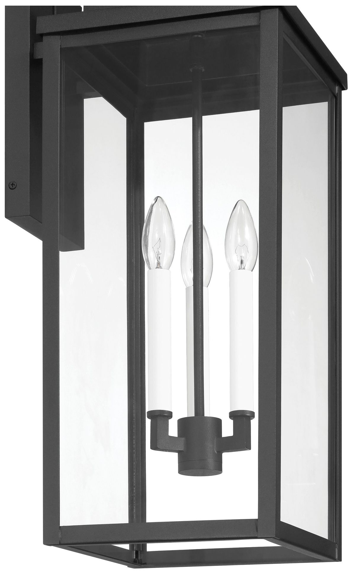 Image 5 Thesis Hillside 25" 3 Black Exterior Wall Sconce with Clear Glass more views