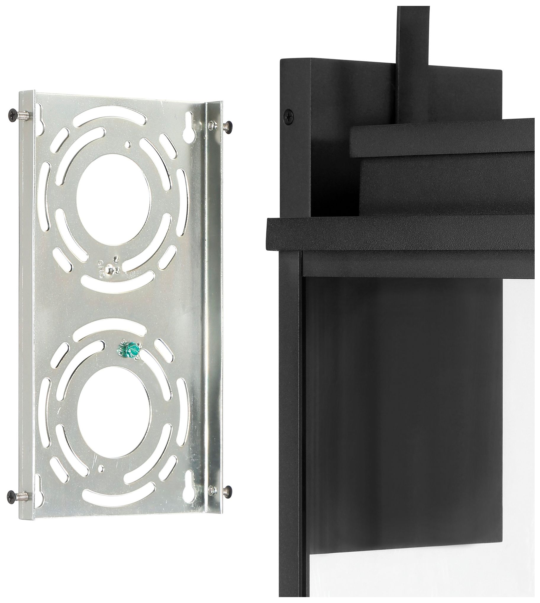 Image 6 Thesis Hillside 25" 3 Black Exterior Wall Sconce with Clear Glass more views
