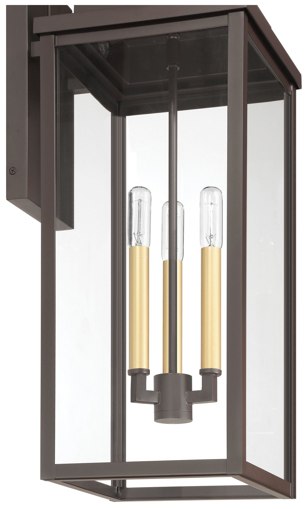 Image 4 Thesis Hillside 25" 3 Light Dark Bronze Exterior Wall Sconce more views