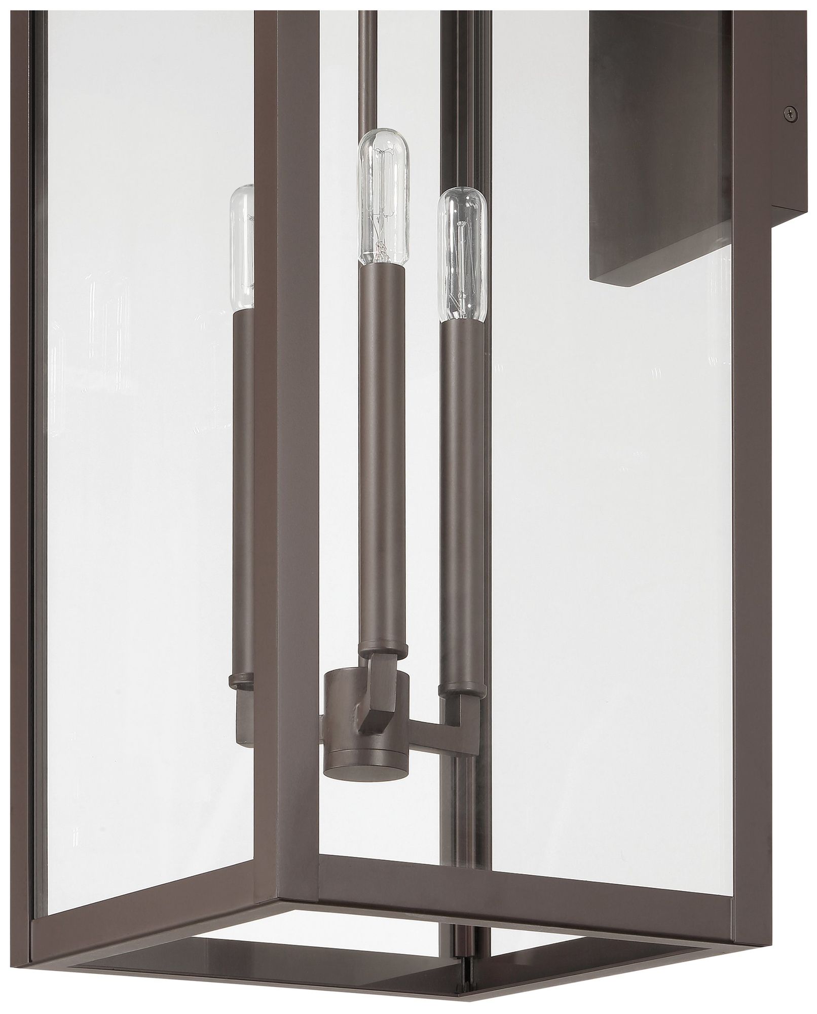 Image 3 Thesis Hillside 31" 3 Light Dark Bronze Exterior Wall Sconce w/ Clear Glass more views