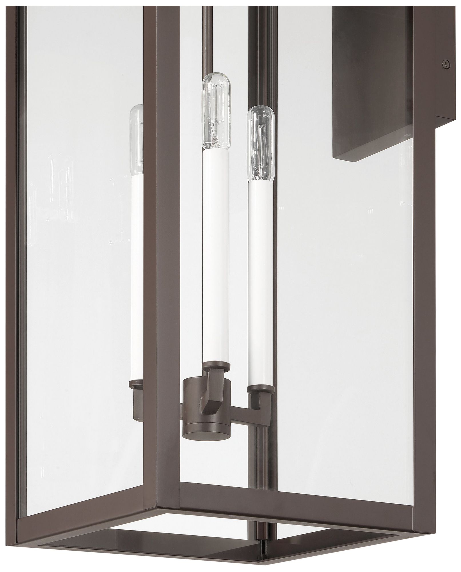 Image 5 Thesis Hillside 31" 3 Light Dark Bronze Exterior Wall Sconce w/ Clear Glass more views