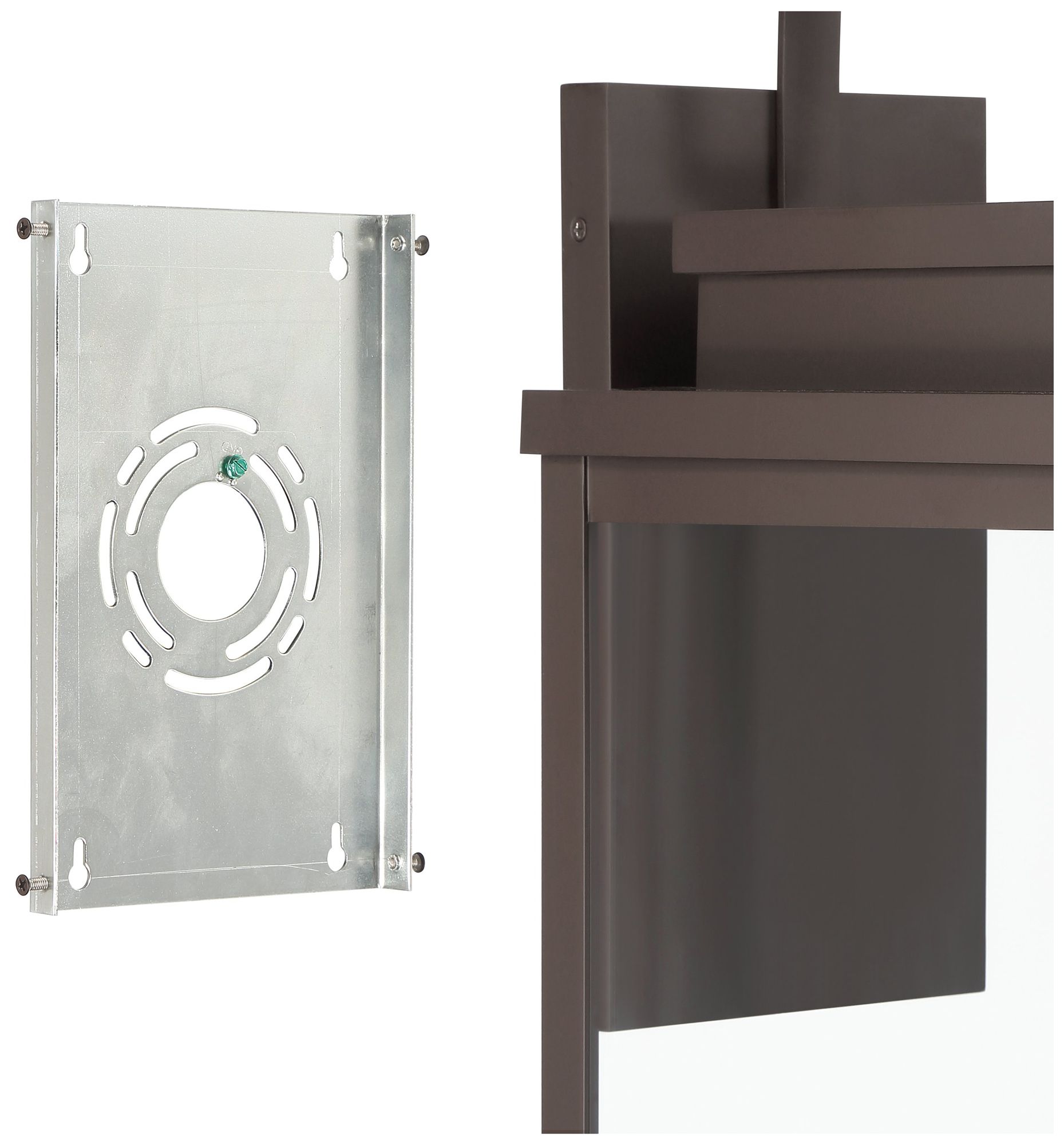 Image 6 Thesis Hillside 31" 3 Light Dark Bronze Exterior Wall Sconce w/ Clear Glass more views