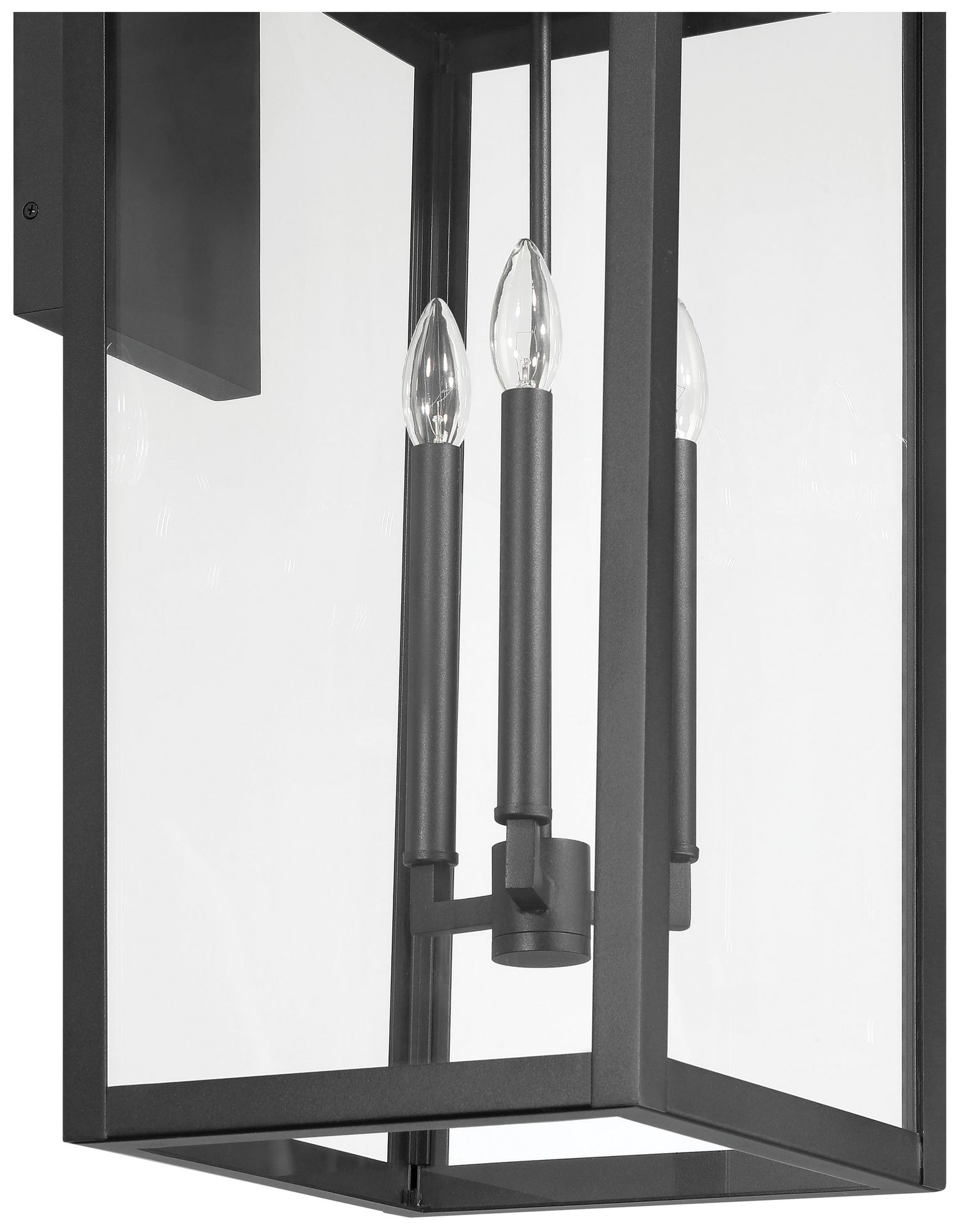 Image 3 Thesis Hillside 31" Textured Black Exterior Wall Sconce with Clear Glass more views