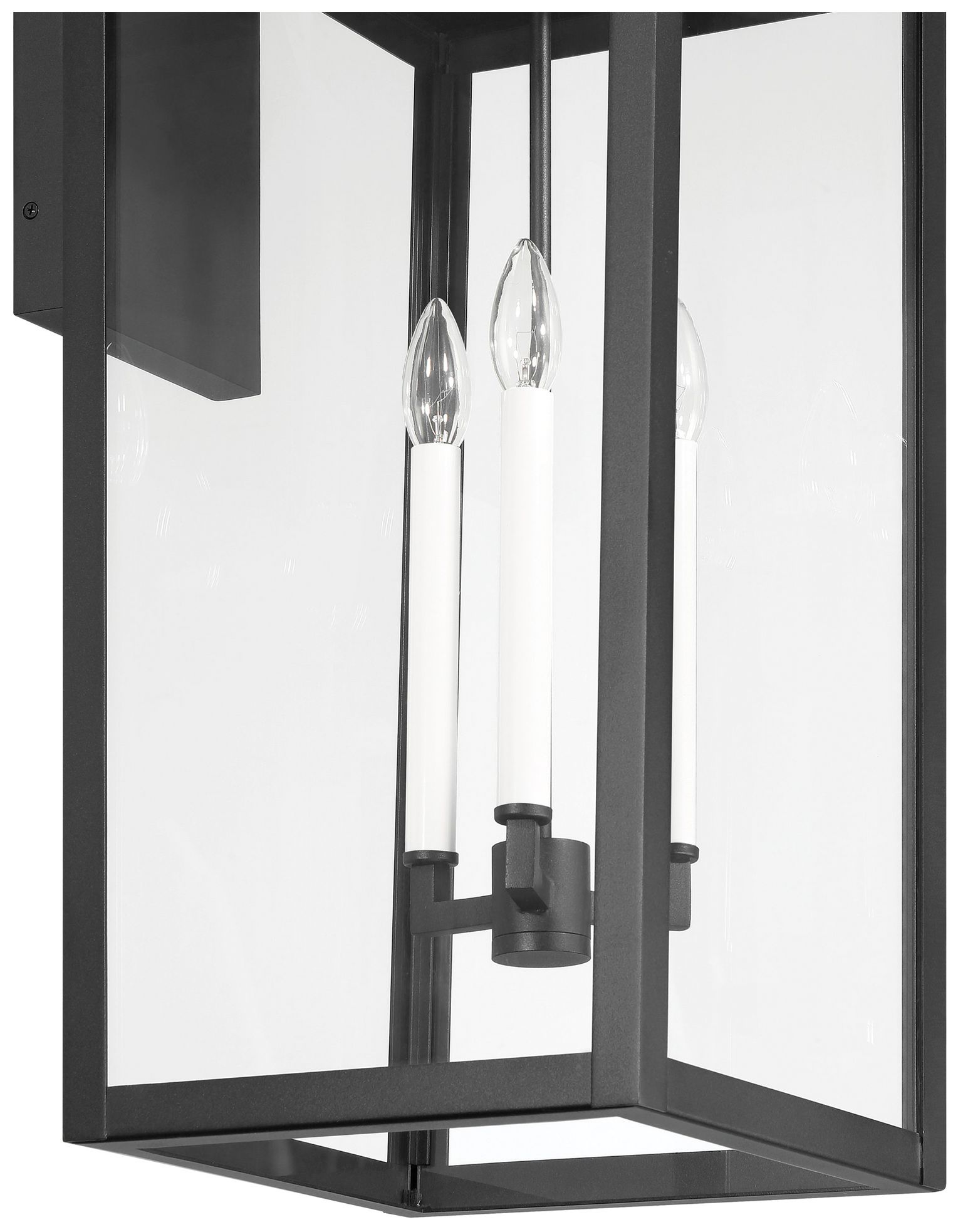 Image 5 Thesis Hillside 31" Textured Black Exterior Wall Sconce with Clear Glass more views