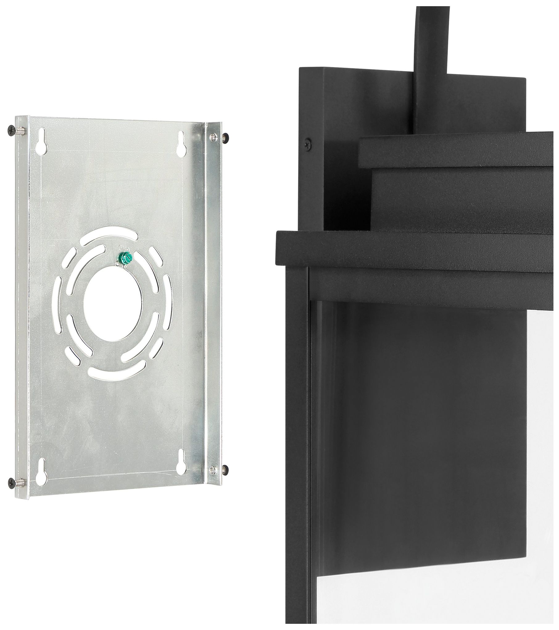 Image 6 Thesis Hillside 31" Textured Black Exterior Wall Sconce with Clear Glass more views