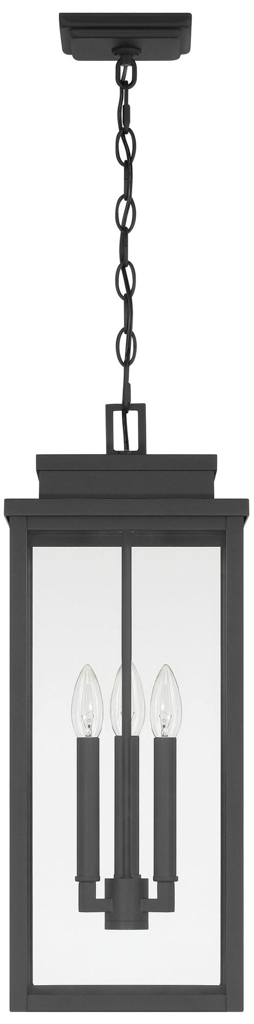 Image 3 Thesis Hillside 9" 3 Light Black Exterior Pendant Light w/ Clear Glass more views