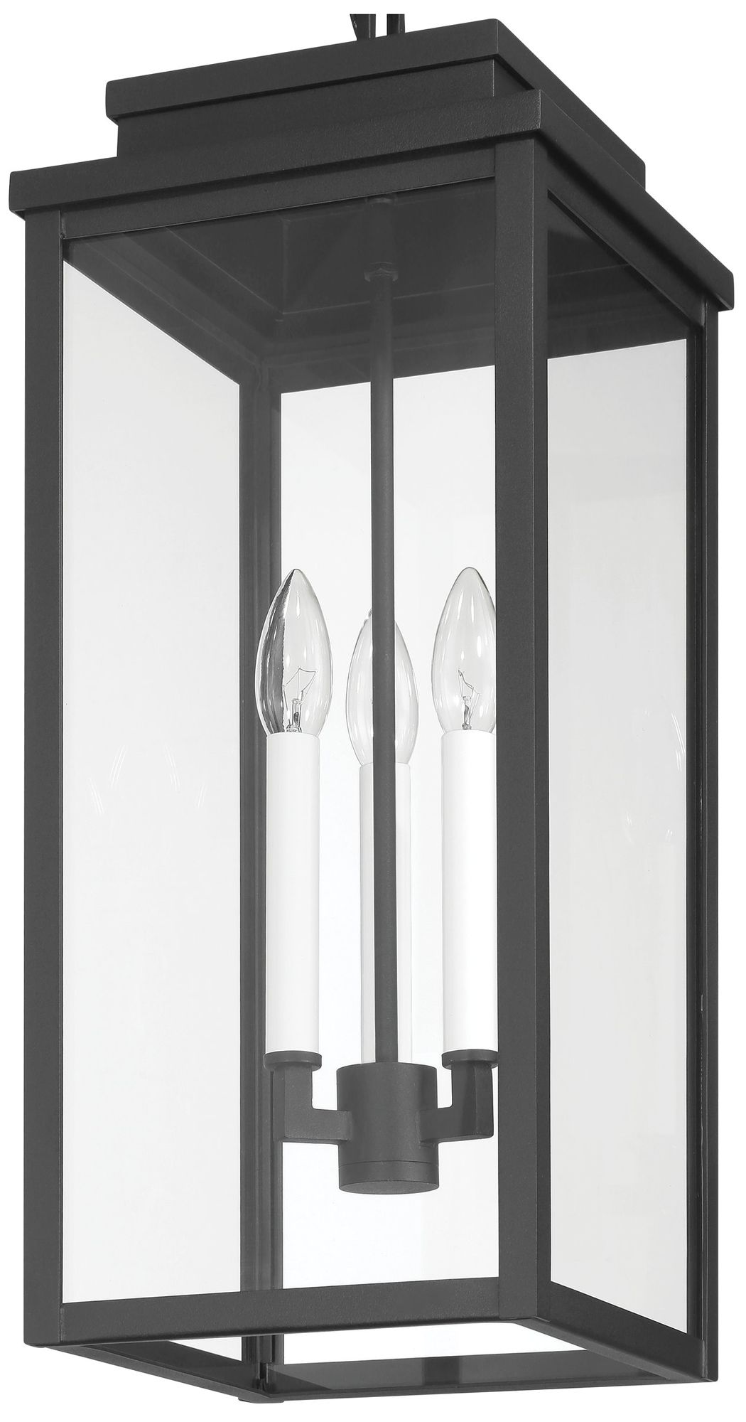 Image 6 Thesis Hillside 9" 3 Light Black Exterior Pendant Light w/ Clear Glass more views