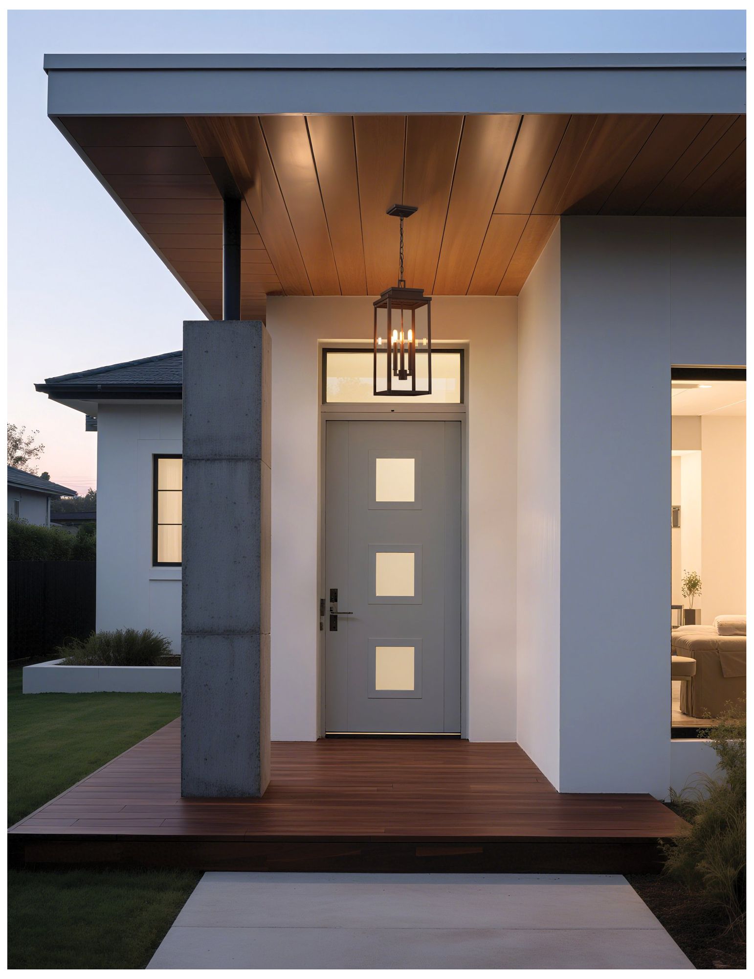 Thesis Hillside 9 in. 3 Lt Dark Bronze Exterior Pendant Light, Clear Glass