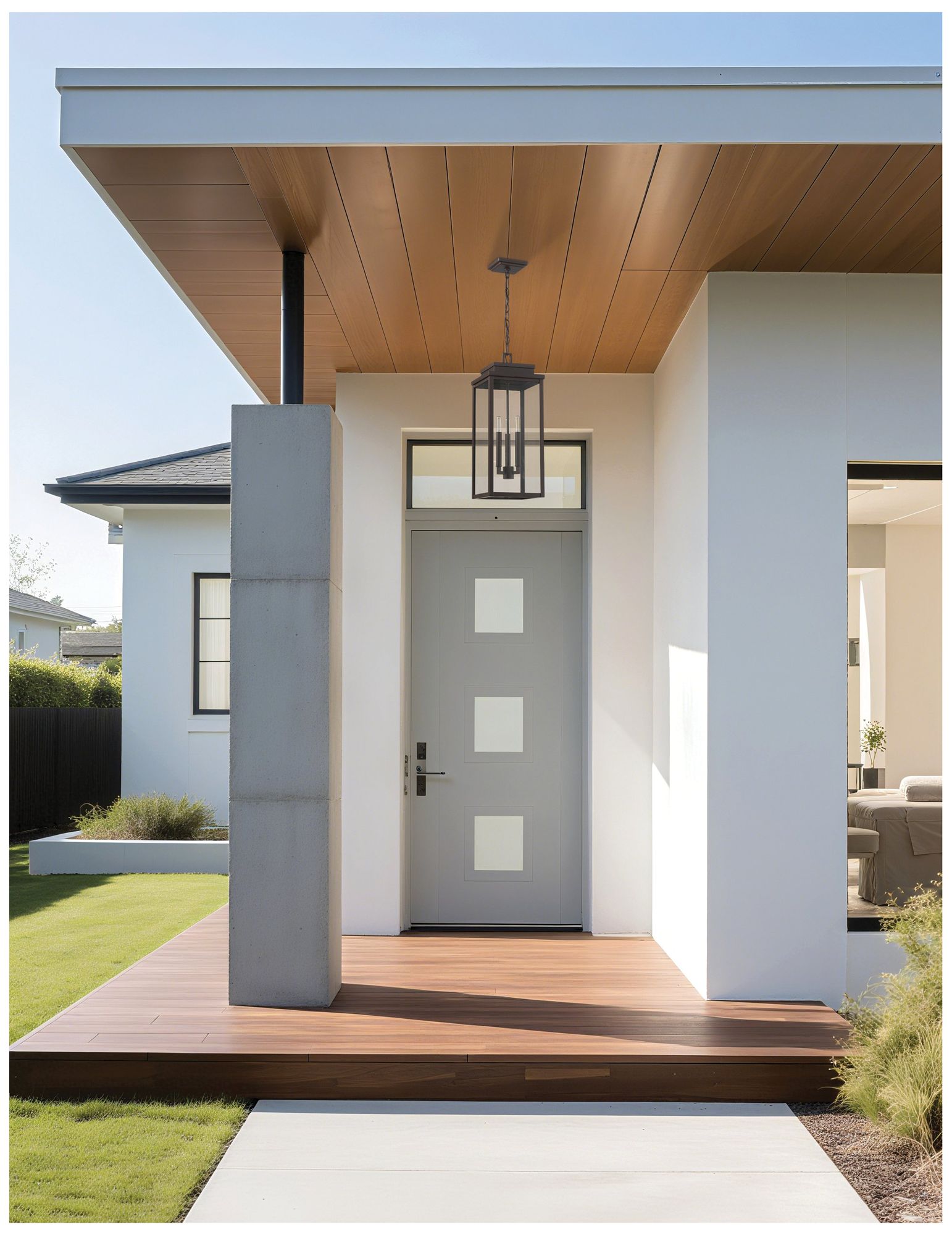 Thesis Hillside 9 in. 3 Lt Dark Bronze Exterior Pendant Light, Clear Glass