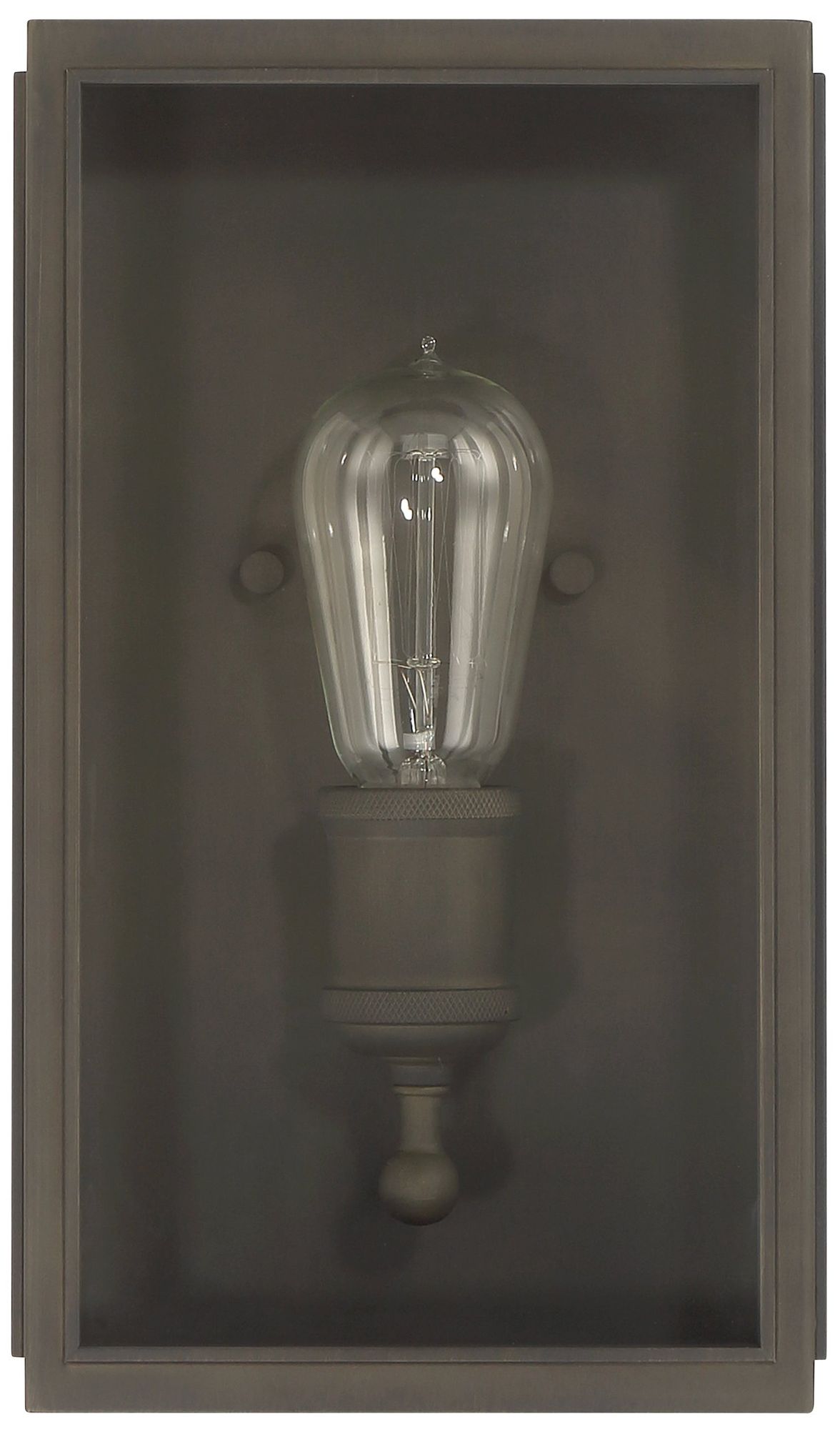 Image 2 Thesis Hollis 12"  Blackened Brass Exterior Wall Sconce with Clear Glass more views