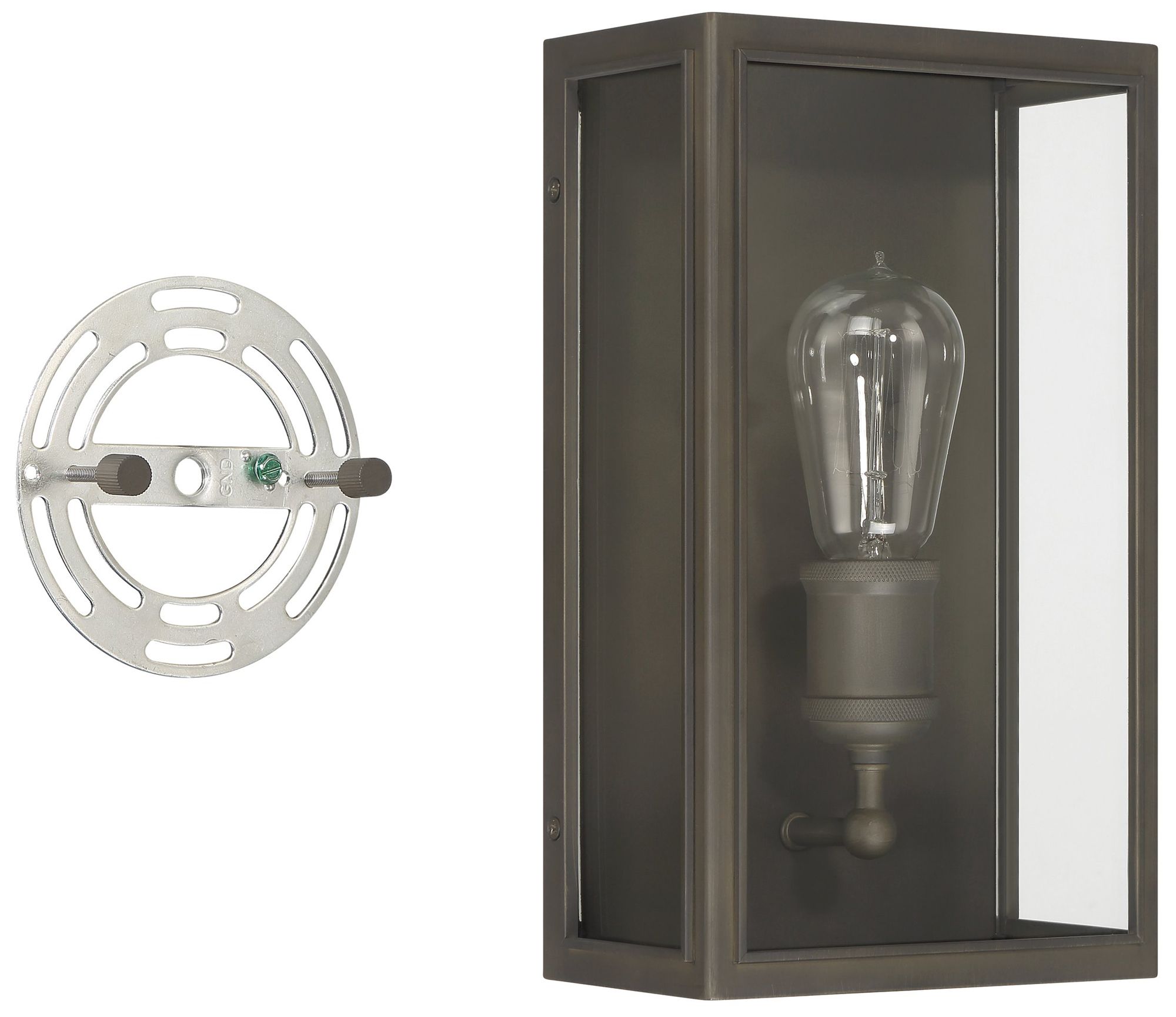 Image 3 Thesis Hollis 12"  Blackened Brass Exterior Wall Sconce with Clear Glass more views