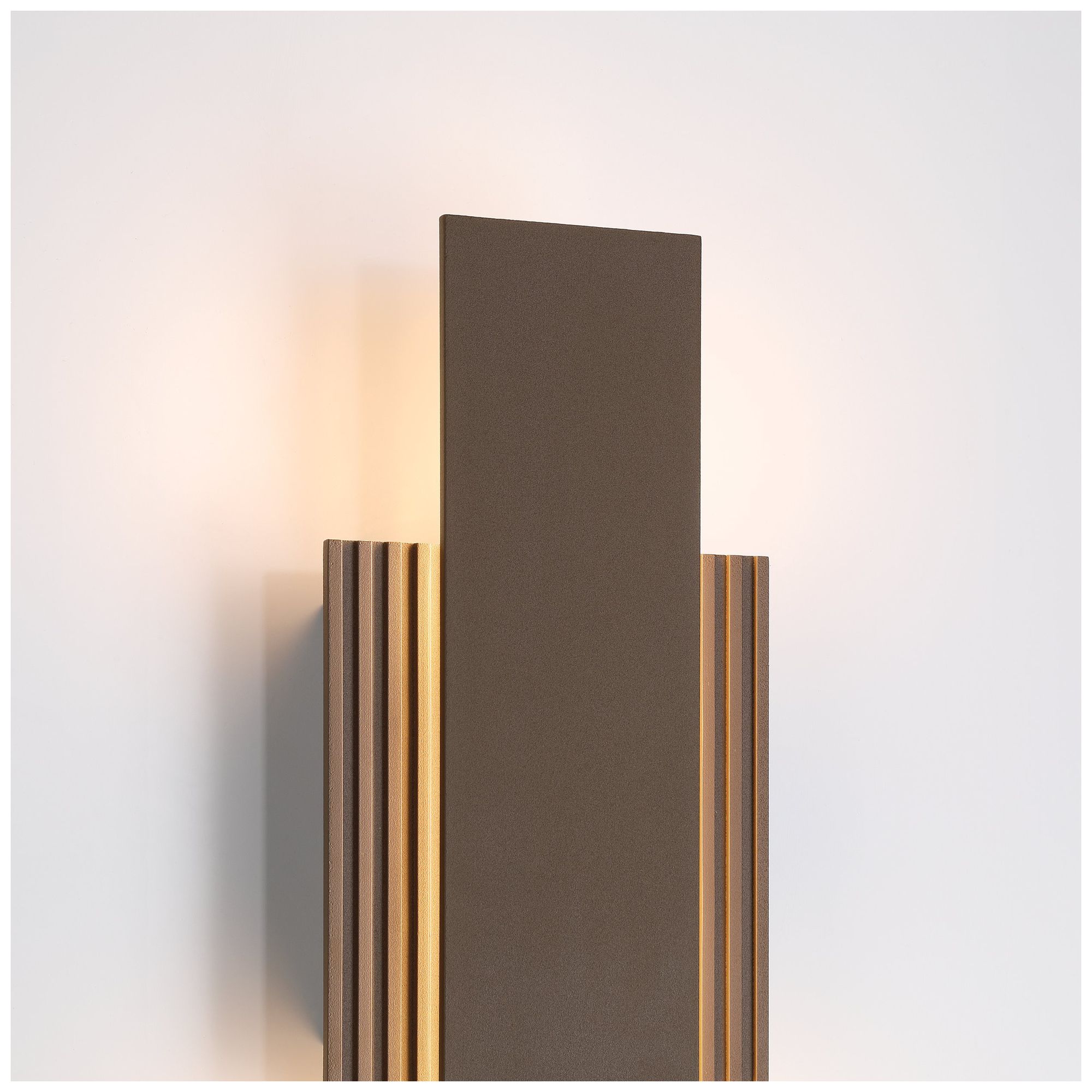 Image 3 Thesis Jacks 15" Architectural Bronze 5CCT LED Exterior Wall Sconce more views