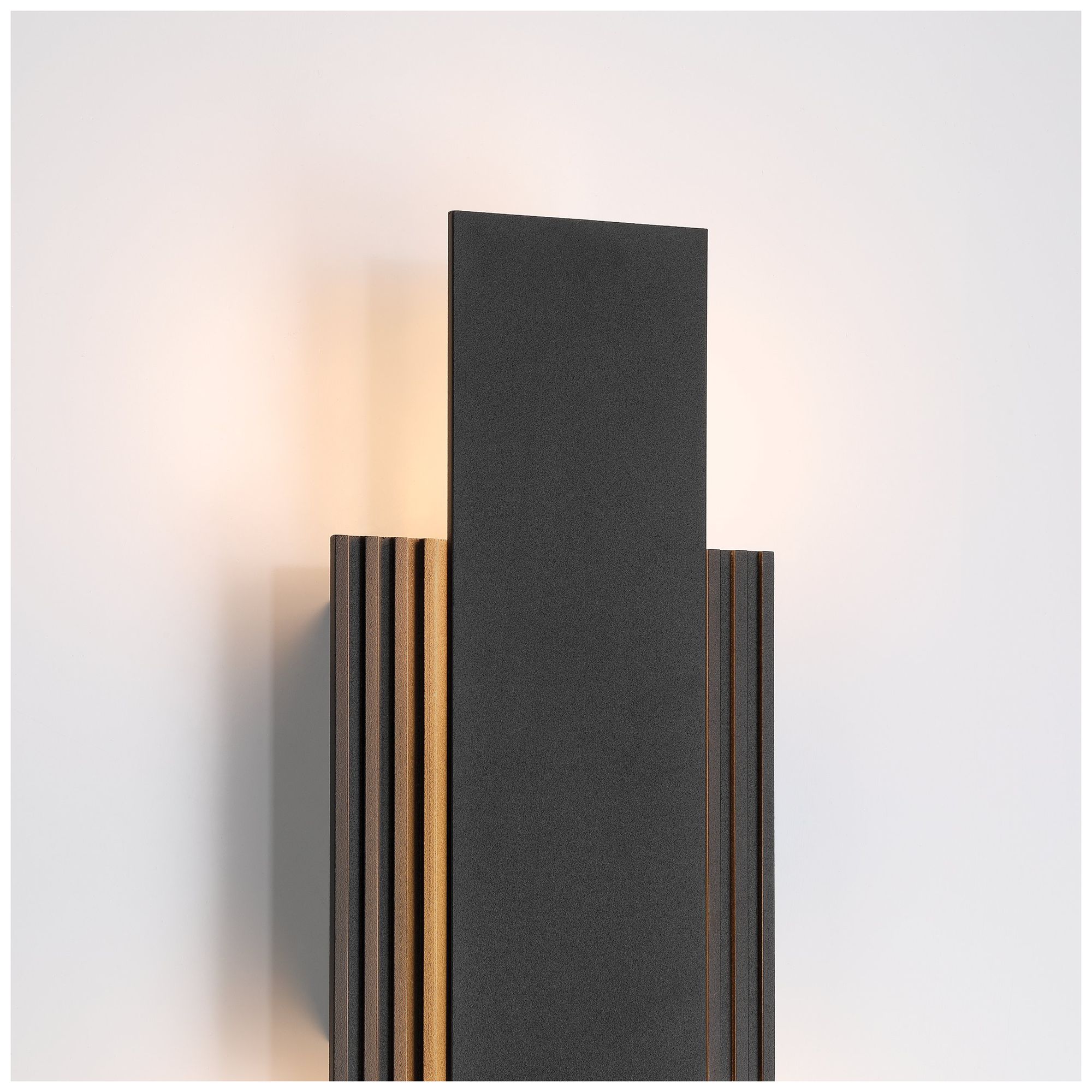 Image 3 Thesis Jacks 15" Textured Black 5CCT LED Exterior Wall Sconce more views
