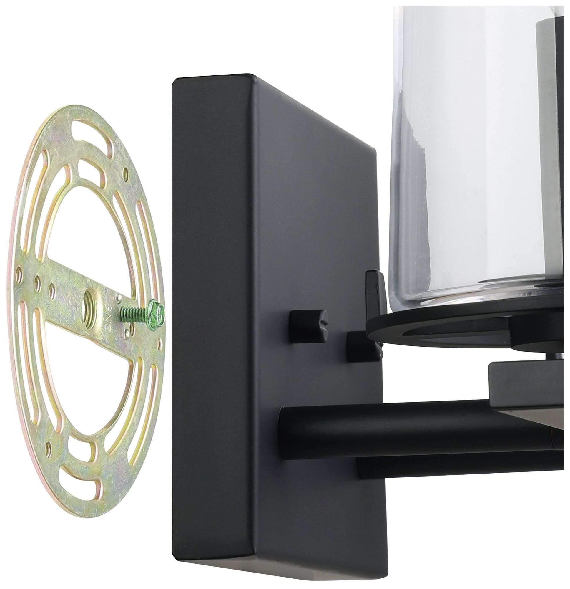 Image 5 Thesis Jared 15-inch Matte Black Vanity Light with Clear Glass Shades more views