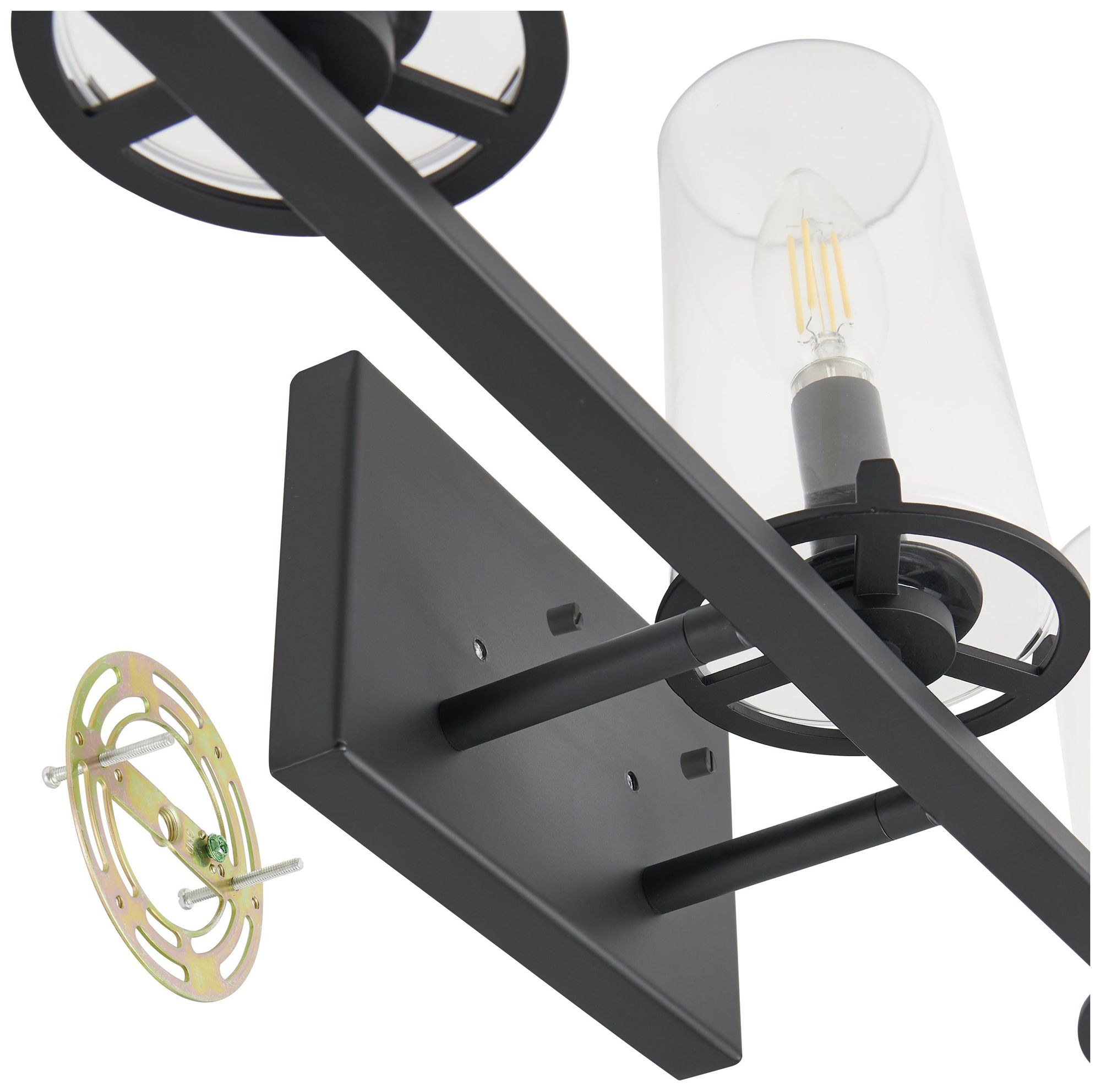 Image 5 Thesis Jared 24-inch Matte Black Vanity Light with Clear Glass Shades more views