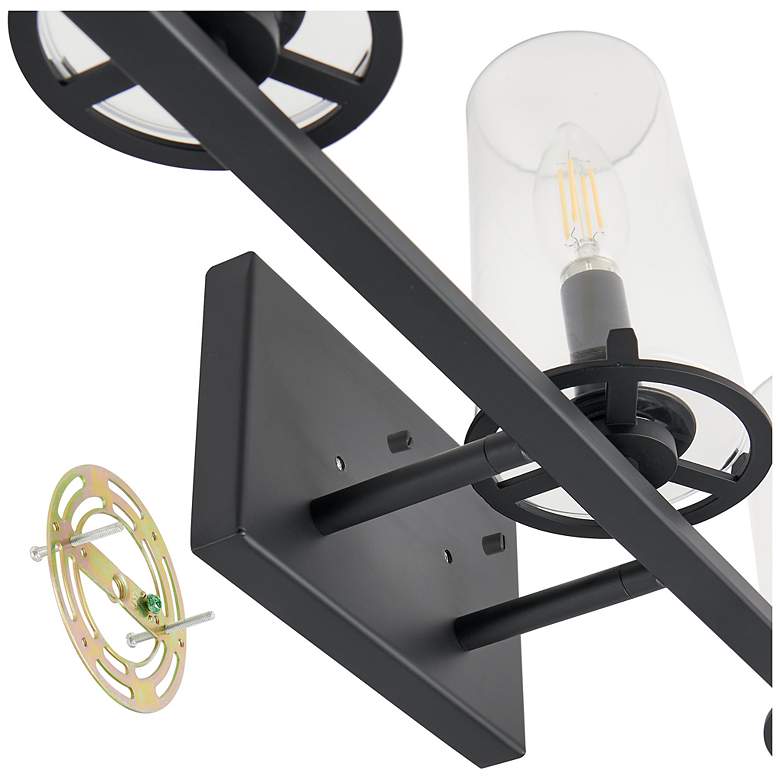 Jared Light Thesis Jared 24-inch Matte Black Vanity Light with Clear Glass Shades ...