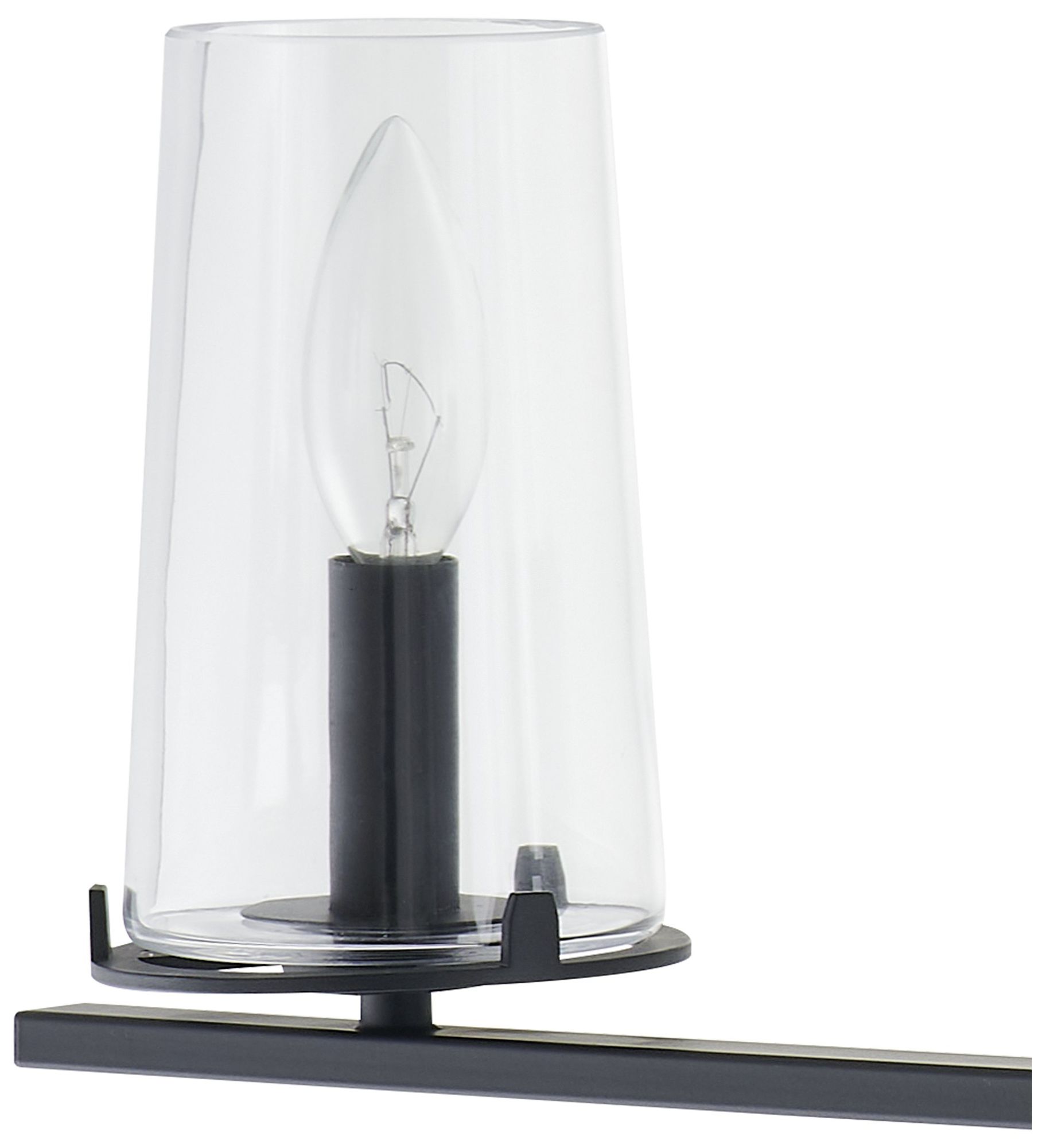 Image 4 Thesis Jared 31-inch Matte Black Vanity Light with Clear Glass Shades more views
