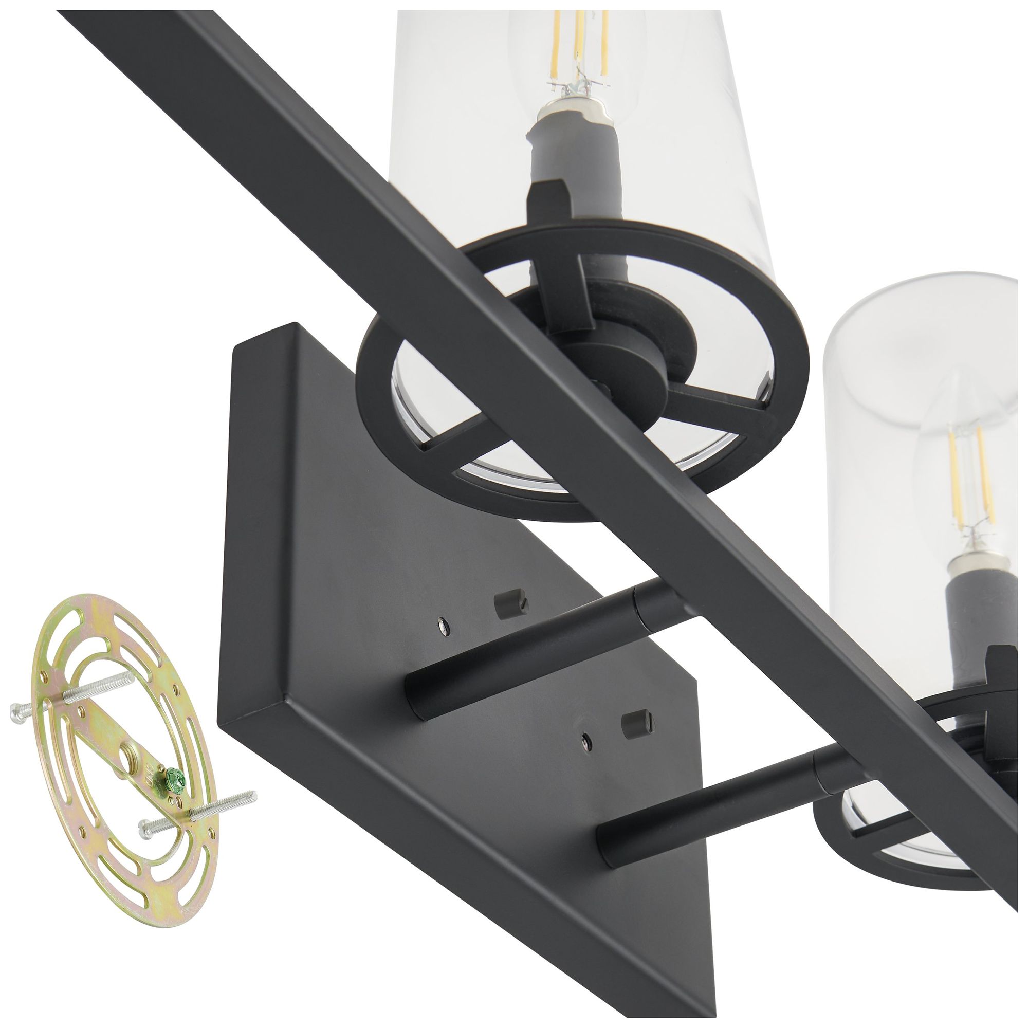 Image 5 Thesis Jared 31-inch Matte Black Vanity Light with Clear Glass Shades more views