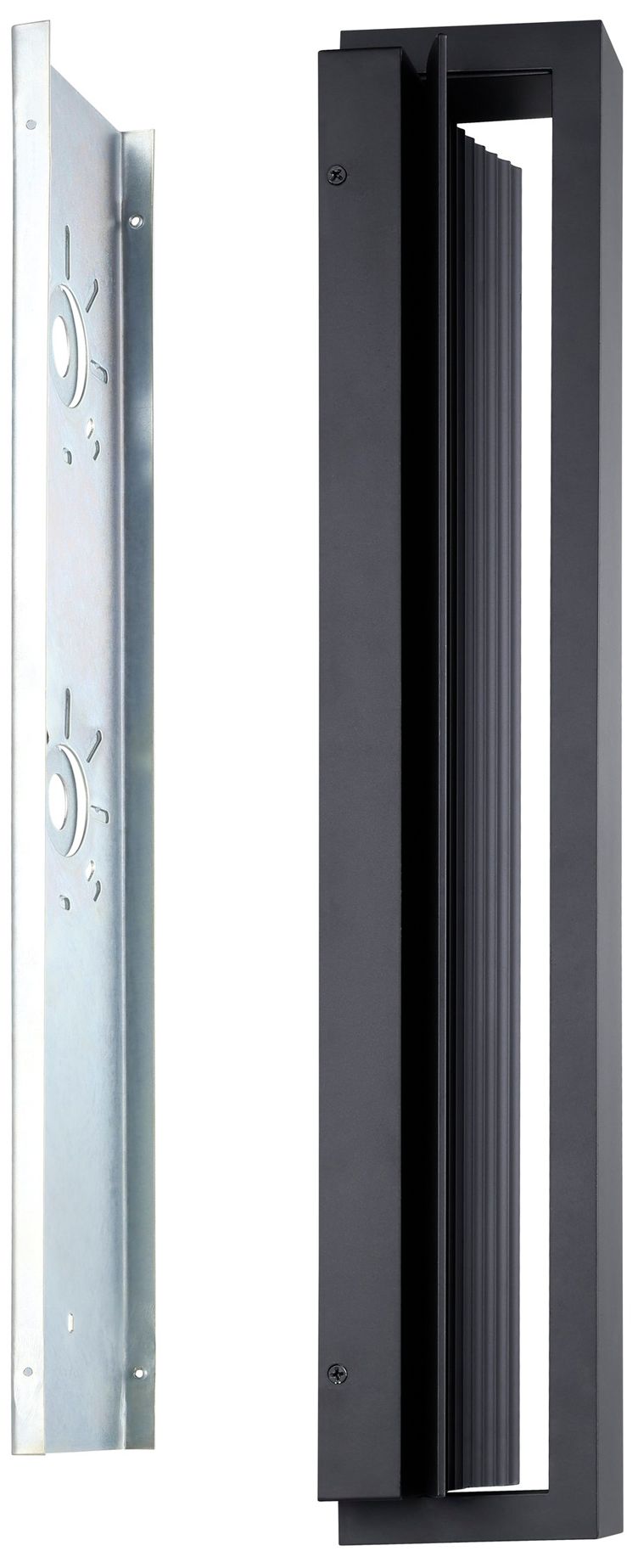 Image 4 Thesis Jubilee 24" Matte Black 5CCT LED Exterior Wall Sconce more views