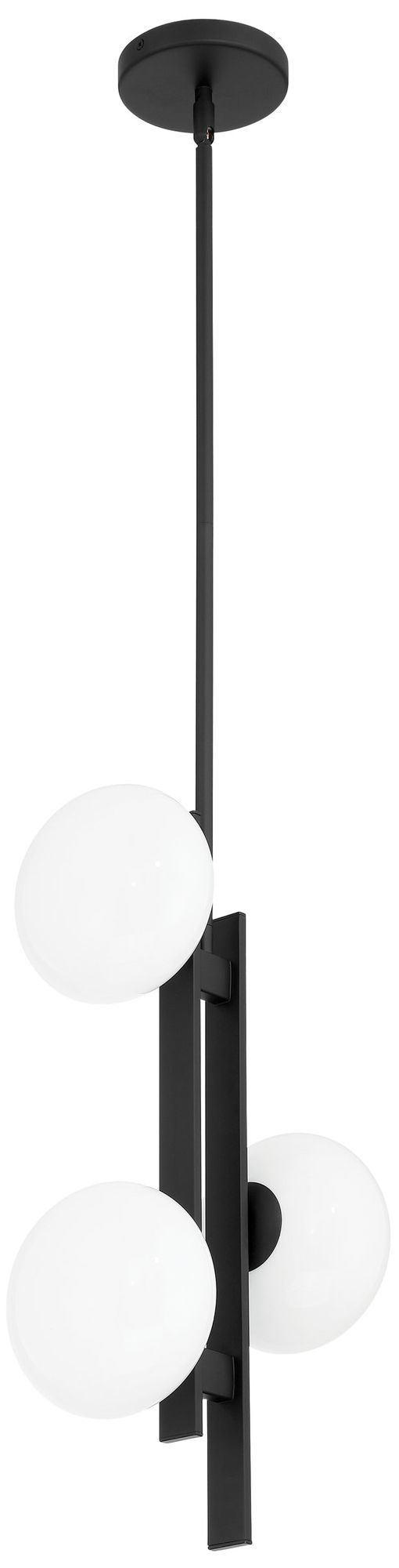 Thesis Julep 12" 3 Light Matte Black Pendant Light with Opal Glass Shades